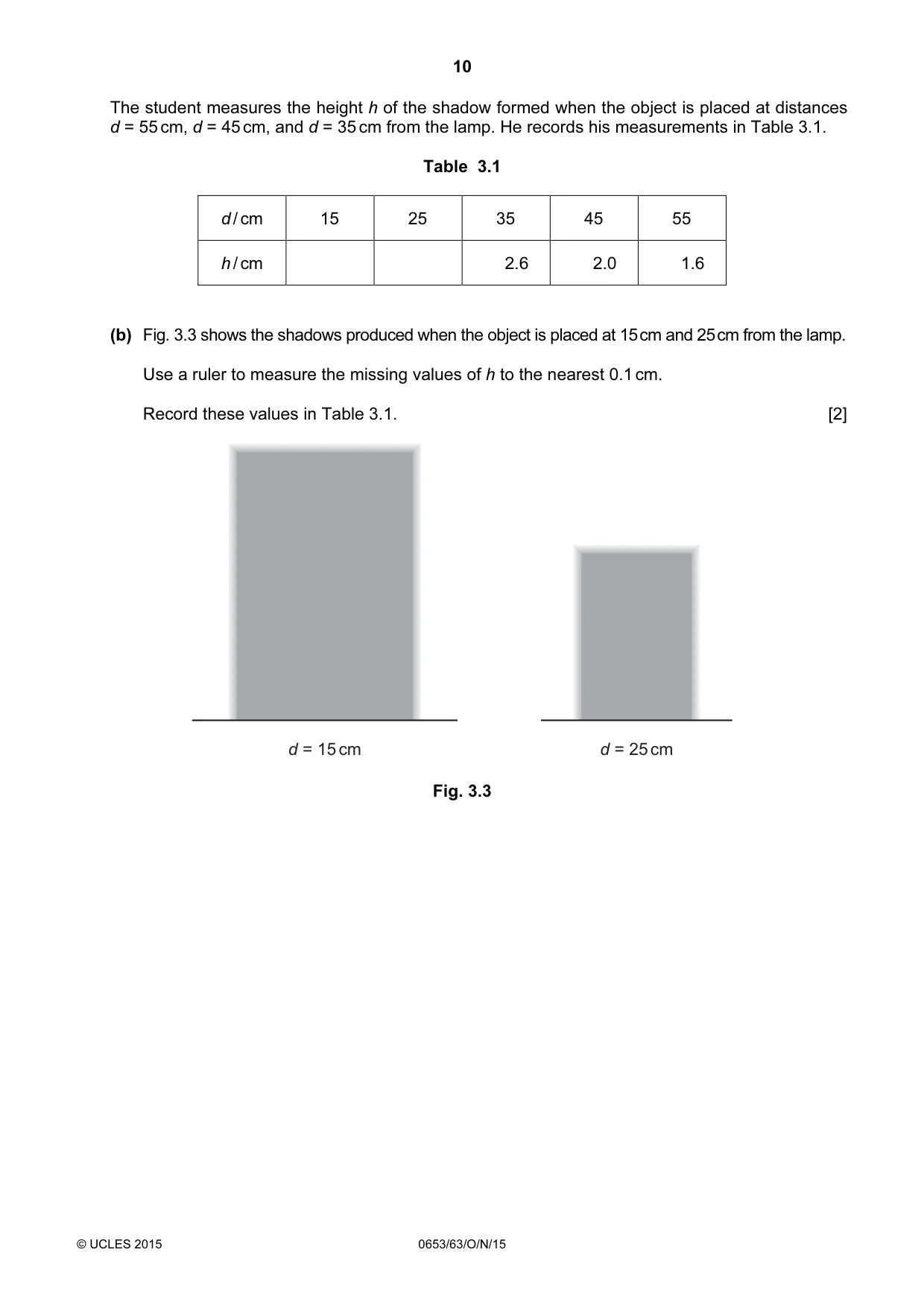 Cambridge IGCSE Science - Combined 0653 2015 Oct/Nov Paper 6 · Variant 3 question paper, page 10 of 20