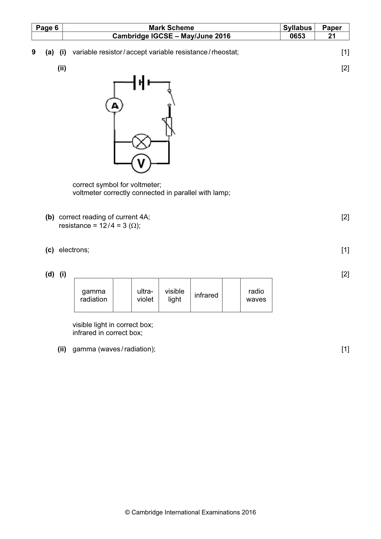 Mark scheme, page 6 of 6