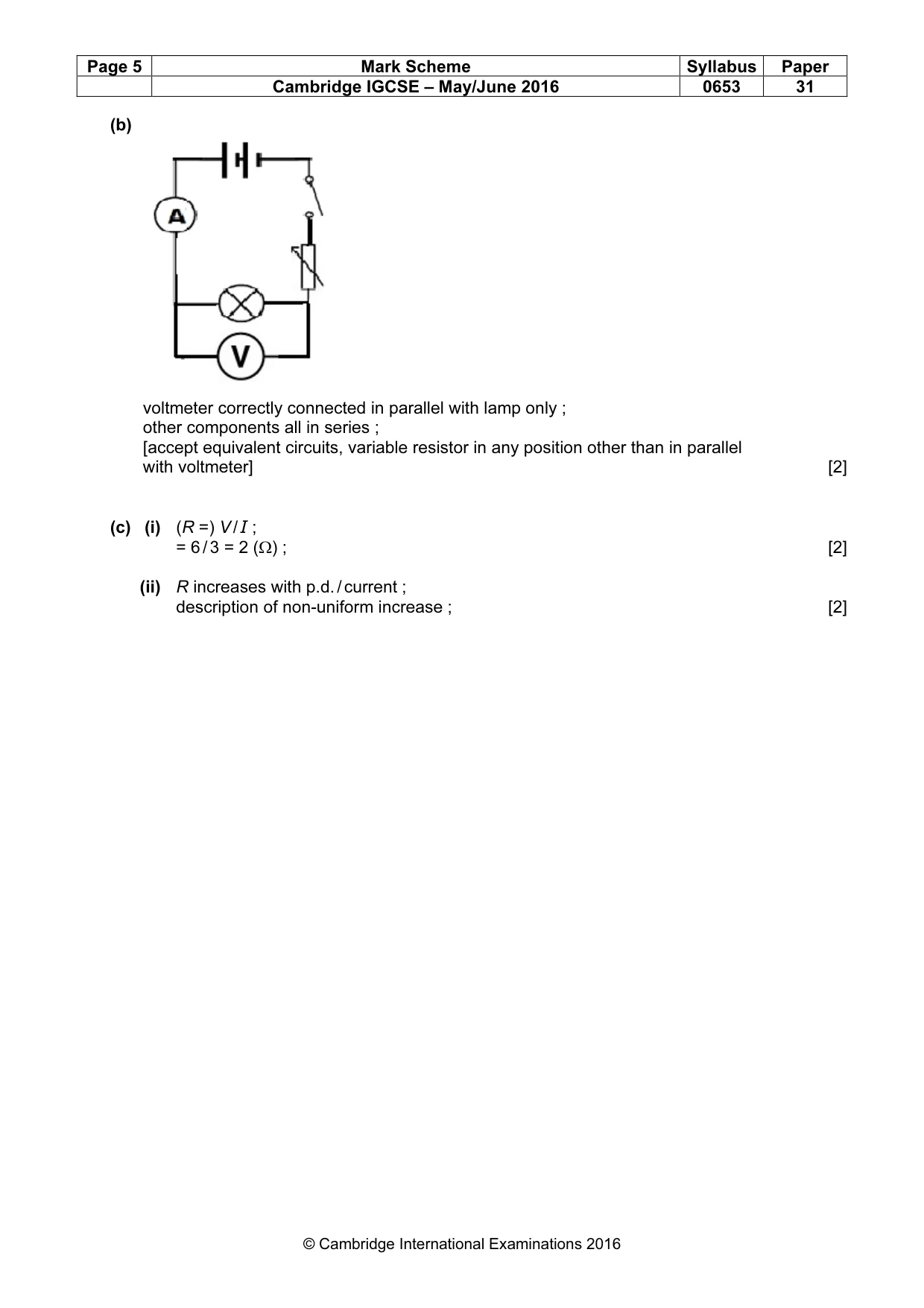 Mark scheme, page 5 of 5