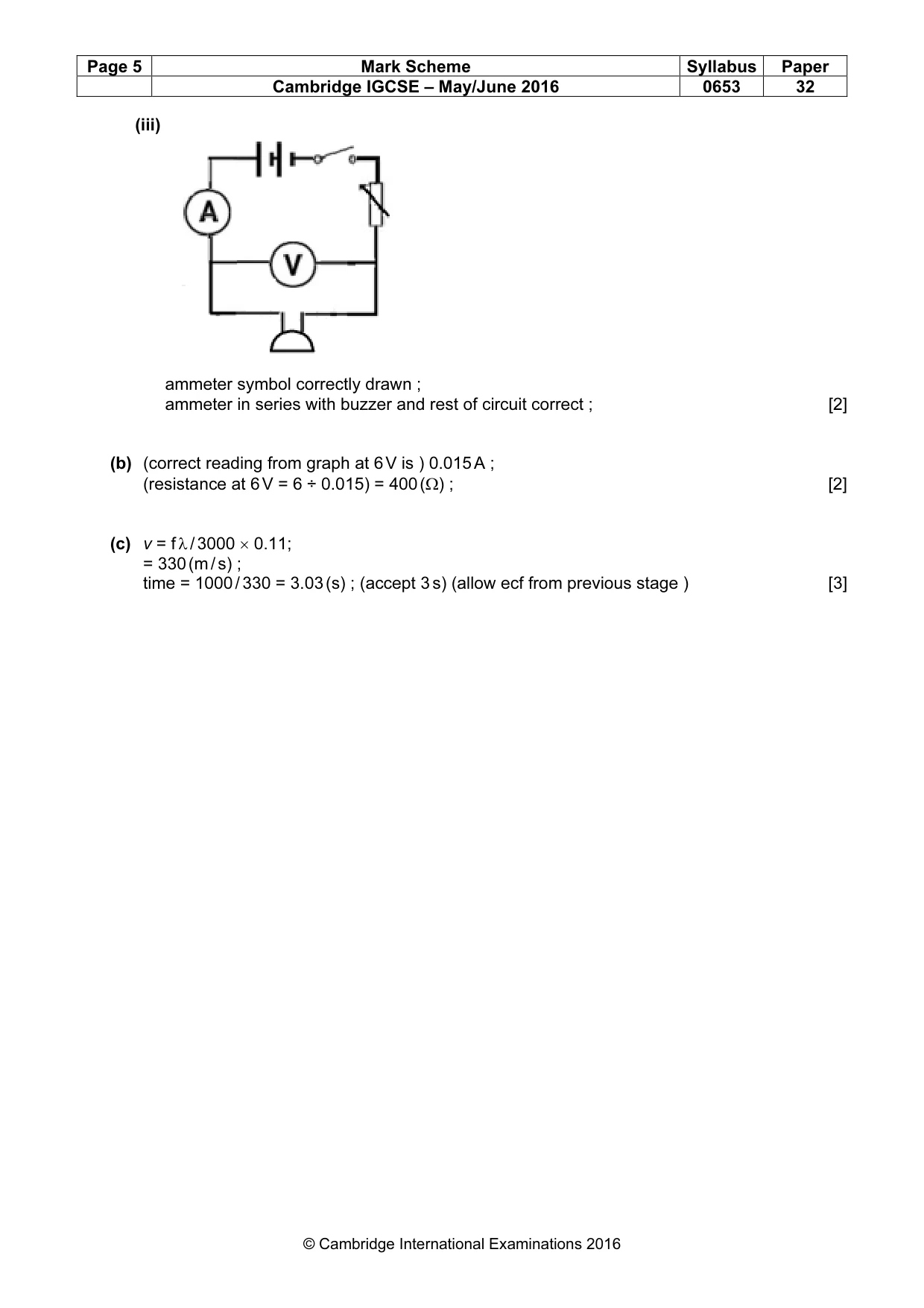 Mark scheme, page 5 of 5
