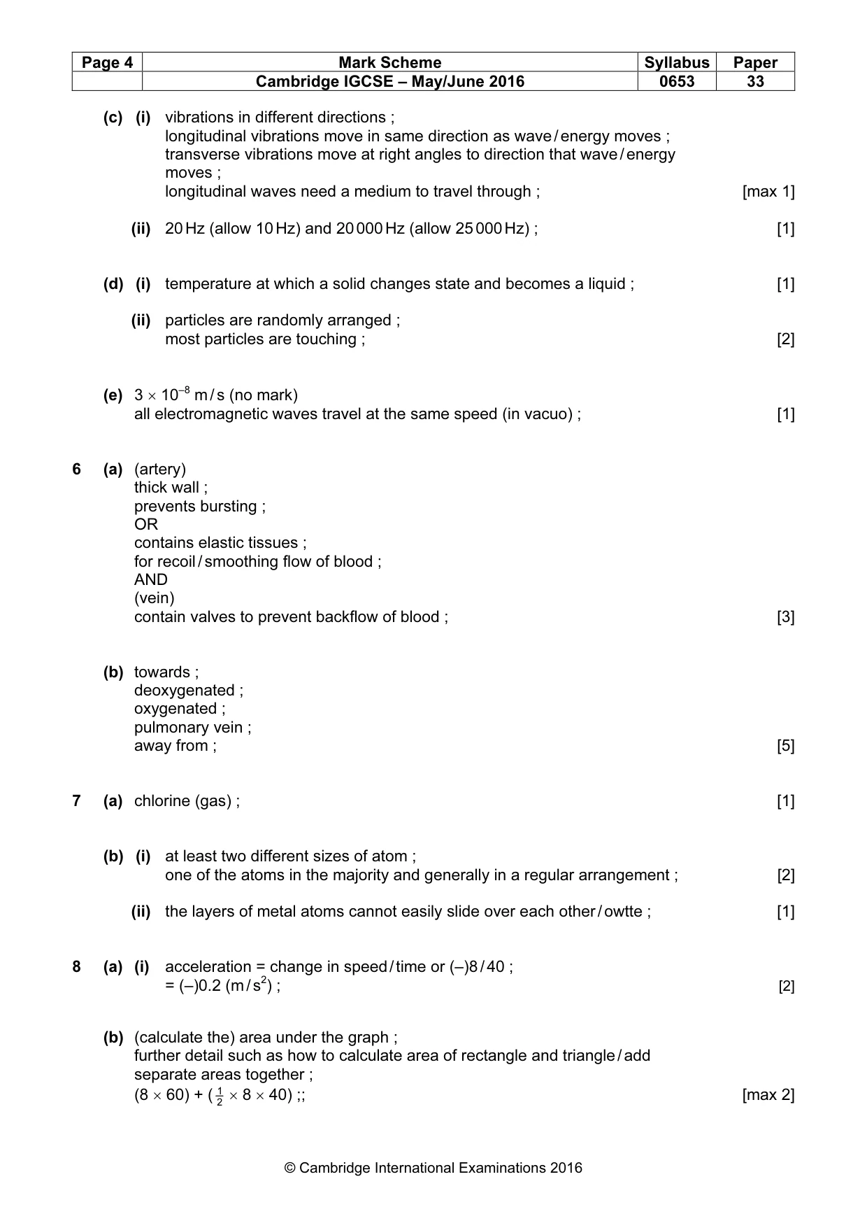Mark scheme, page 4 of 5