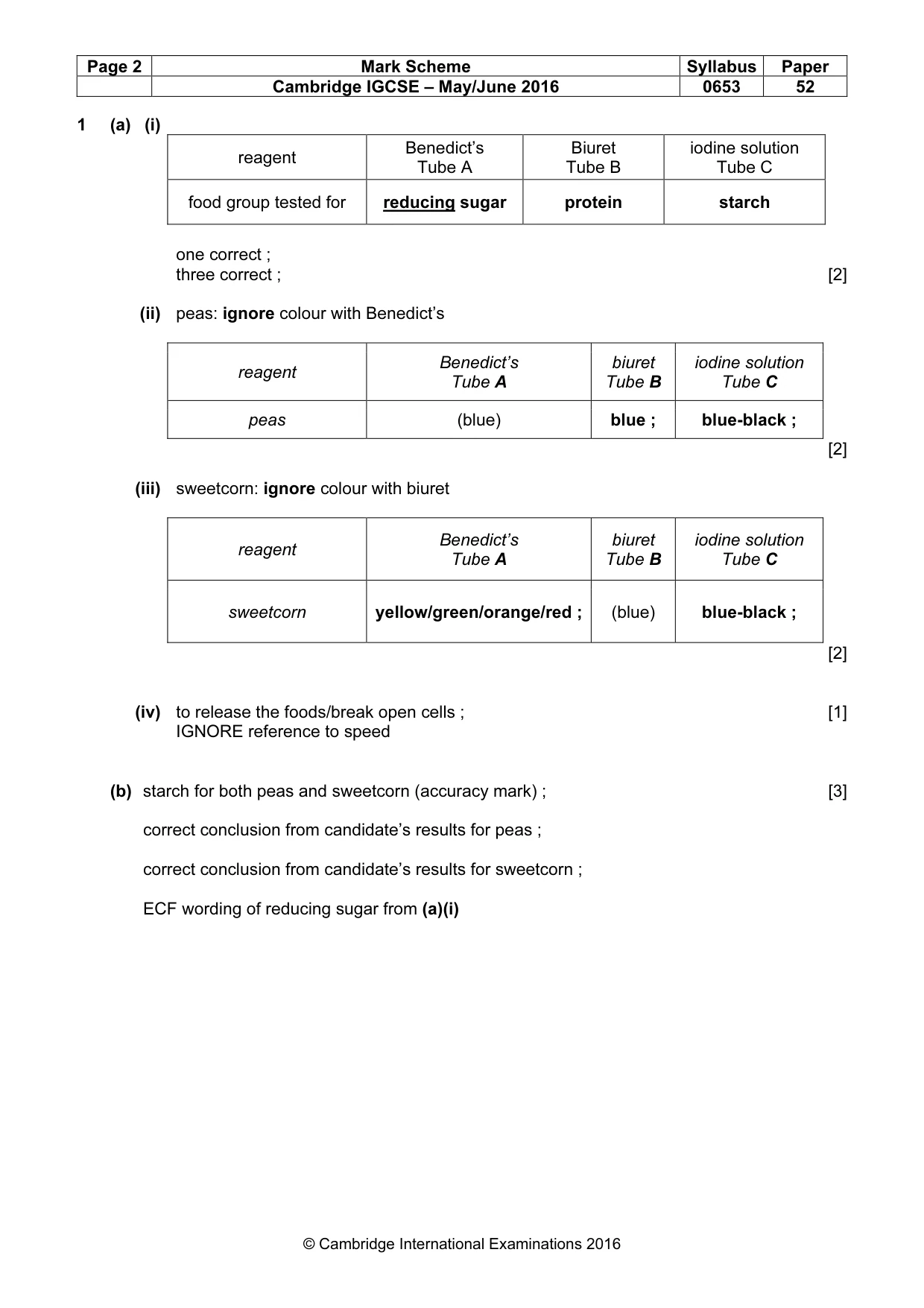 Mark scheme, page 2 of 4