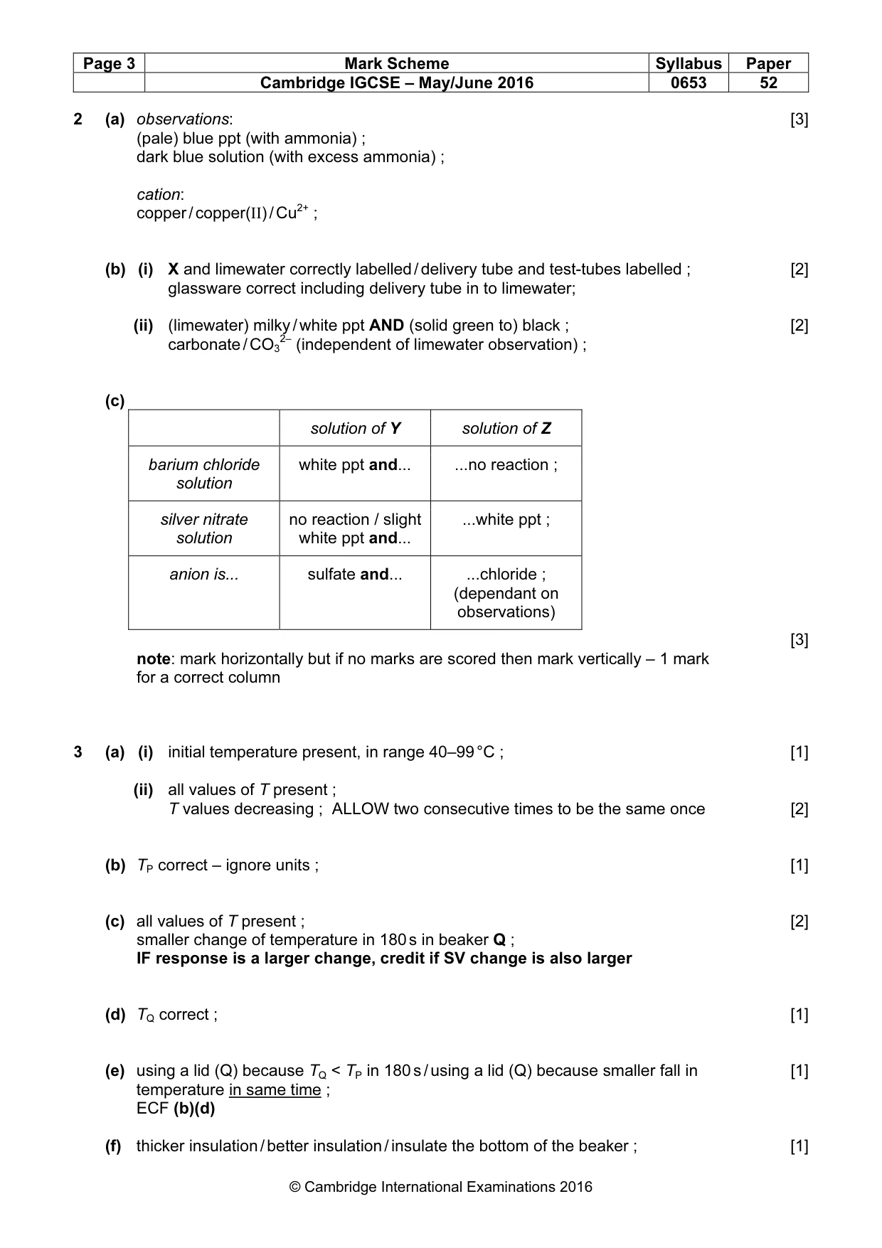Mark scheme, page 3 of 4