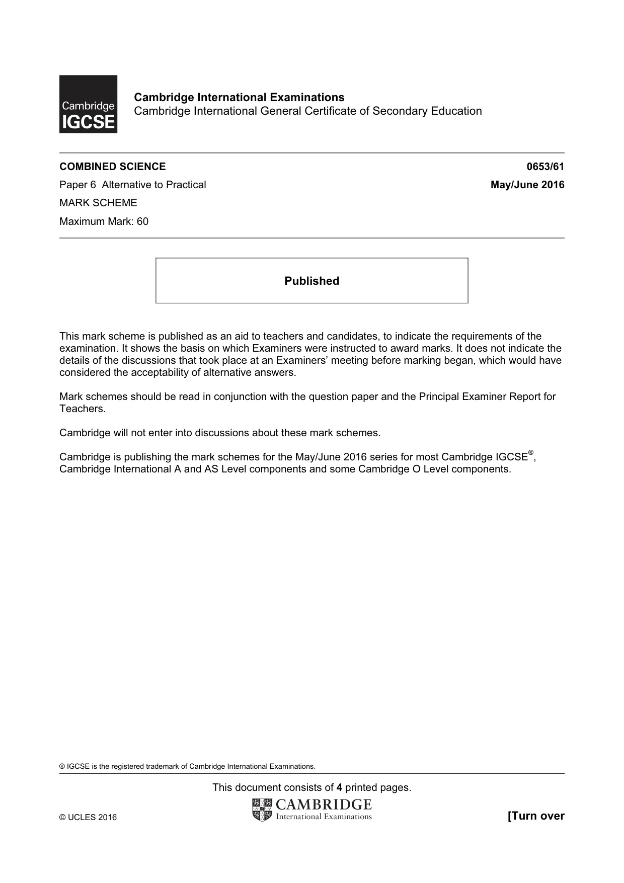 Mark scheme, page 1 of 4