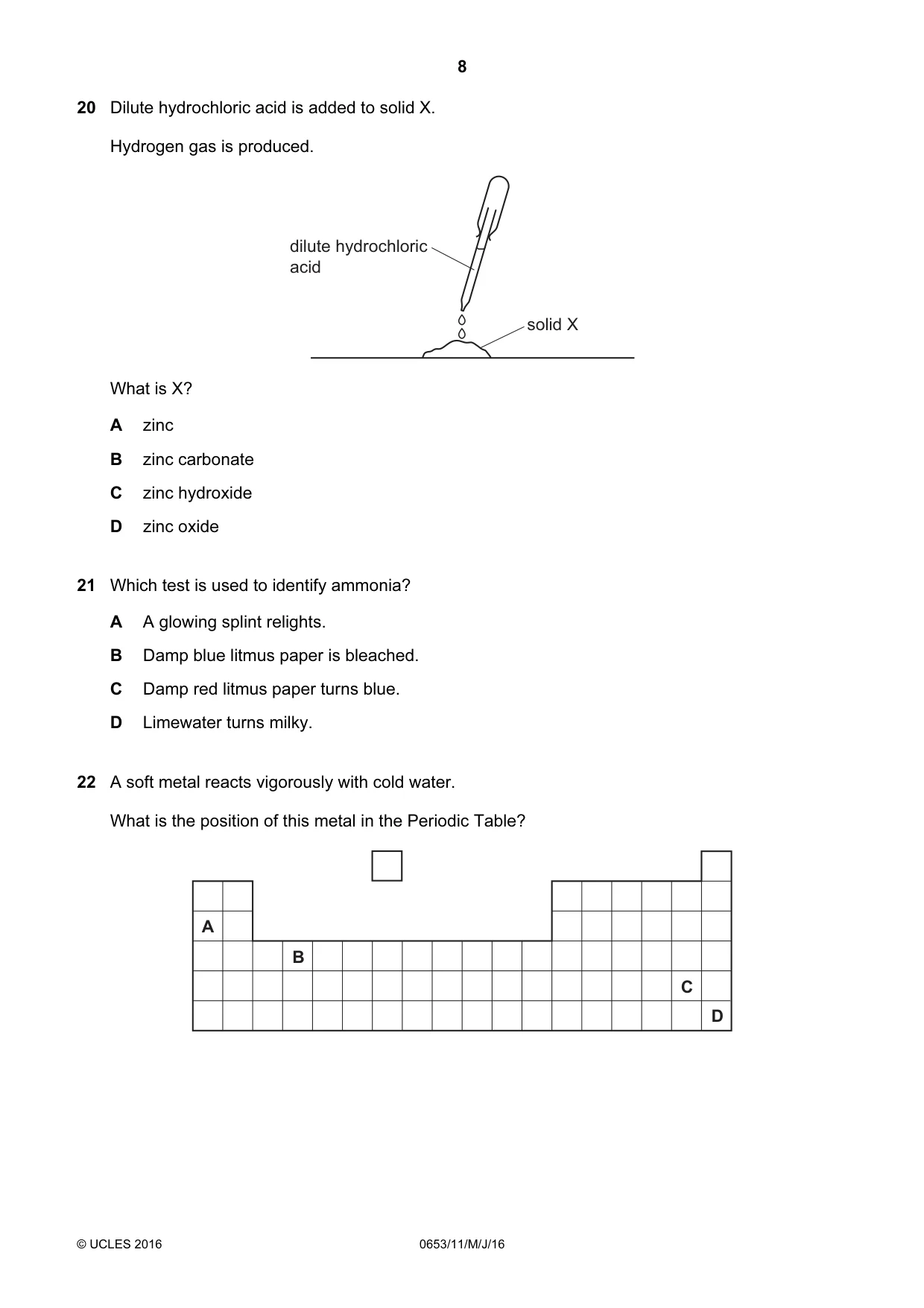Cambridge IGCSE Science - Combined 0653 2016 May/June Paper 1 · Variant 1 question paper, page 8 of 16