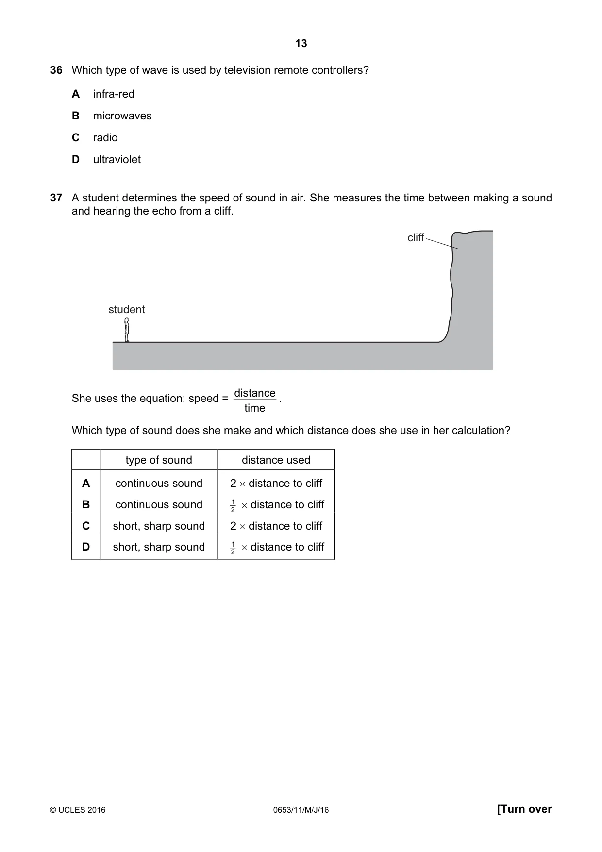 Cambridge IGCSE Science - Combined 0653 2016 May/June Paper 1 · Variant 1 question paper, page 13 of 16