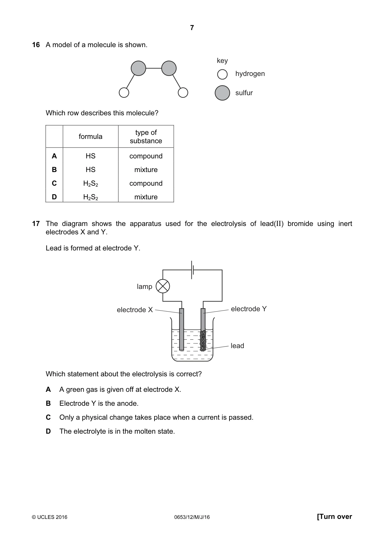 Cambridge IGCSE Science - Combined 0653 2016 May/June Paper 1 · Variant 2 question paper, page 7 of 16