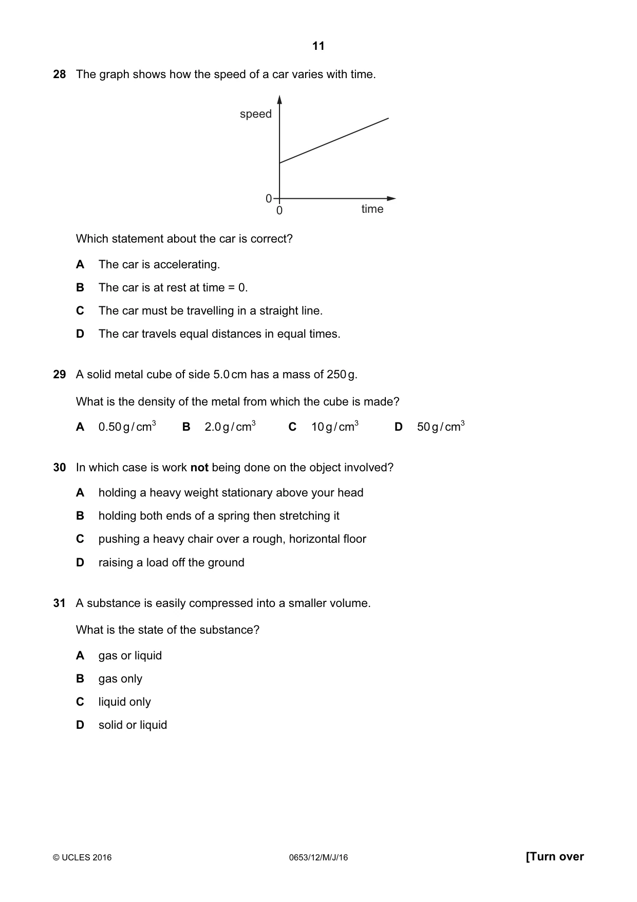 Cambridge IGCSE Science - Combined 0653 2016 May/June Paper 1 · Variant 2 question paper, page 11 of 16