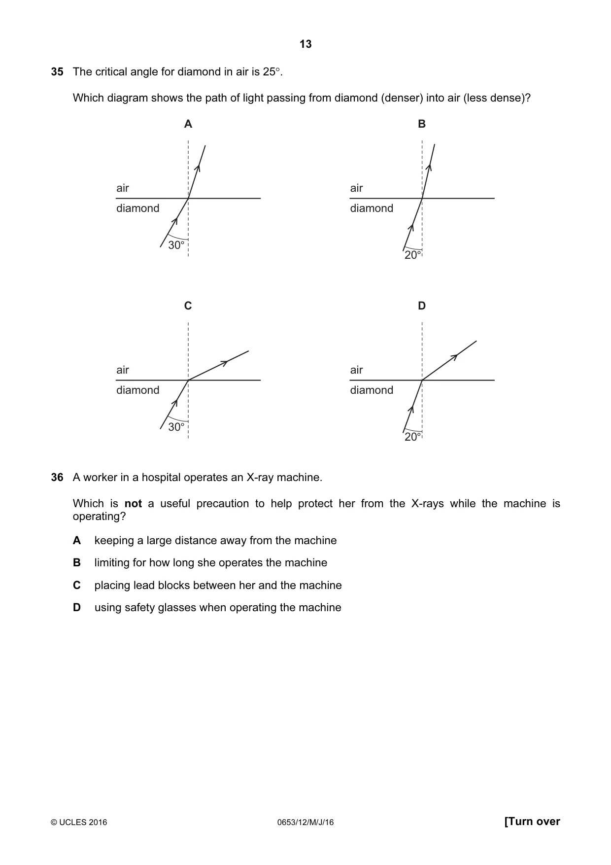 Cambridge IGCSE Science - Combined 0653 2016 May/June Paper 1 · Variant 2 question paper, page 13 of 16