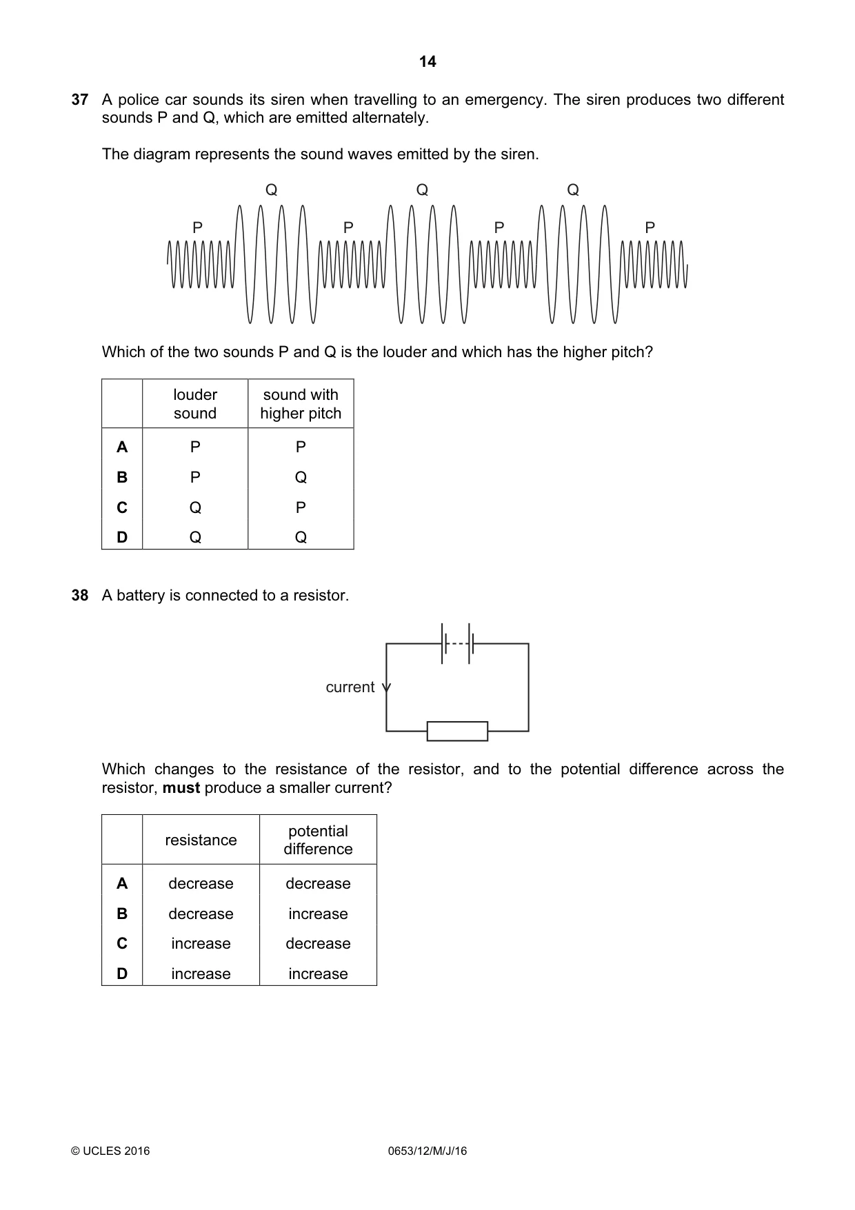 Cambridge IGCSE Science - Combined 0653 2016 May/June Paper 1 · Variant 2 question paper, page 14 of 16
