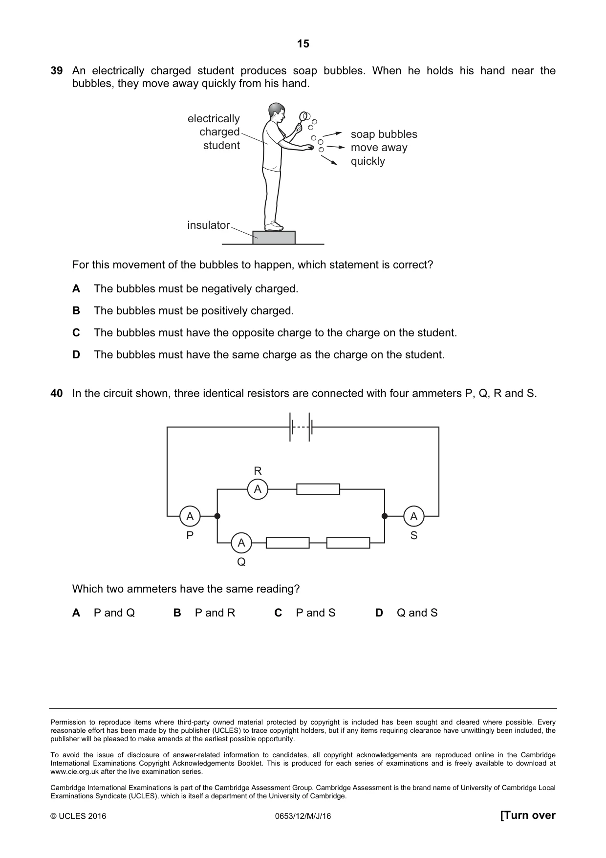 Cambridge IGCSE Science - Combined 0653 2016 May/June Paper 1 · Variant 2 question paper, page 15 of 16