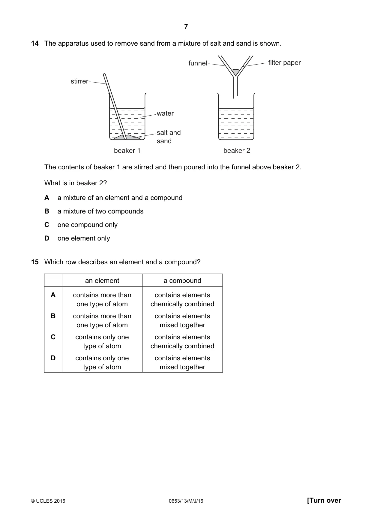 Cambridge IGCSE Science - Combined 0653 2016 May/June Paper 1 · Variant 3 question paper, page 7 of 16