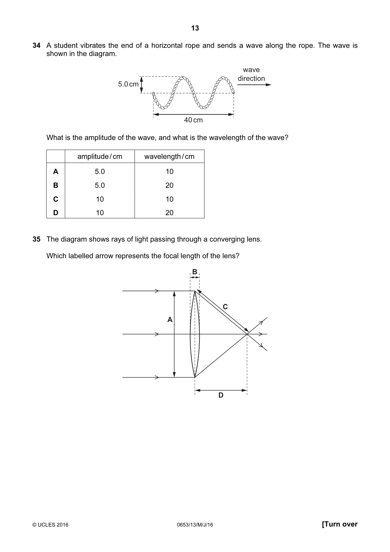 Cambridge IGCSE Science - Combined 0653 2016 May/June Paper 1 · Variant 3 question paper, page 13 of 16