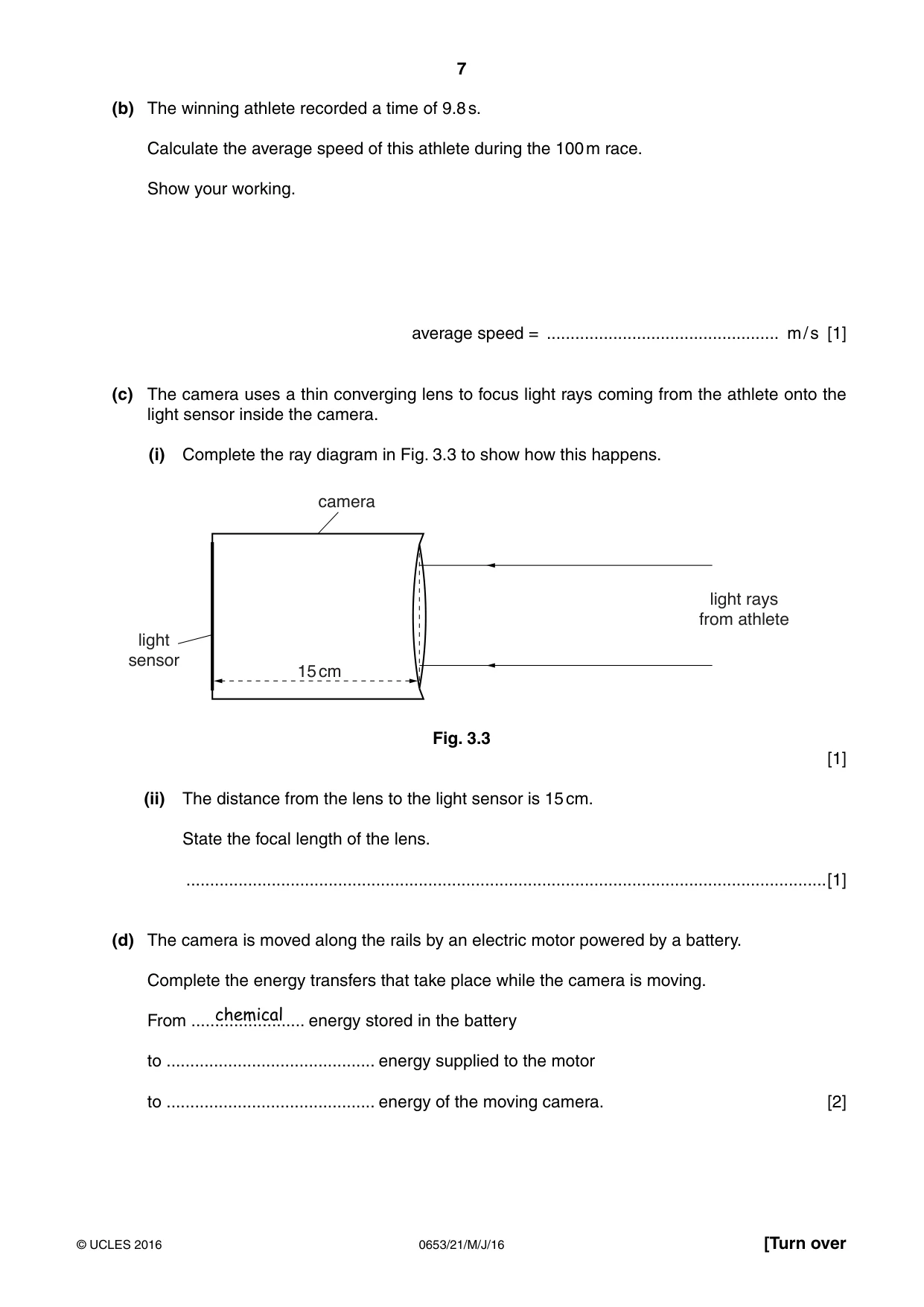 Cambridge IGCSE Science - Combined 0653 2016 May/June Paper 2 · Variant 1 question paper, page 7 of 20