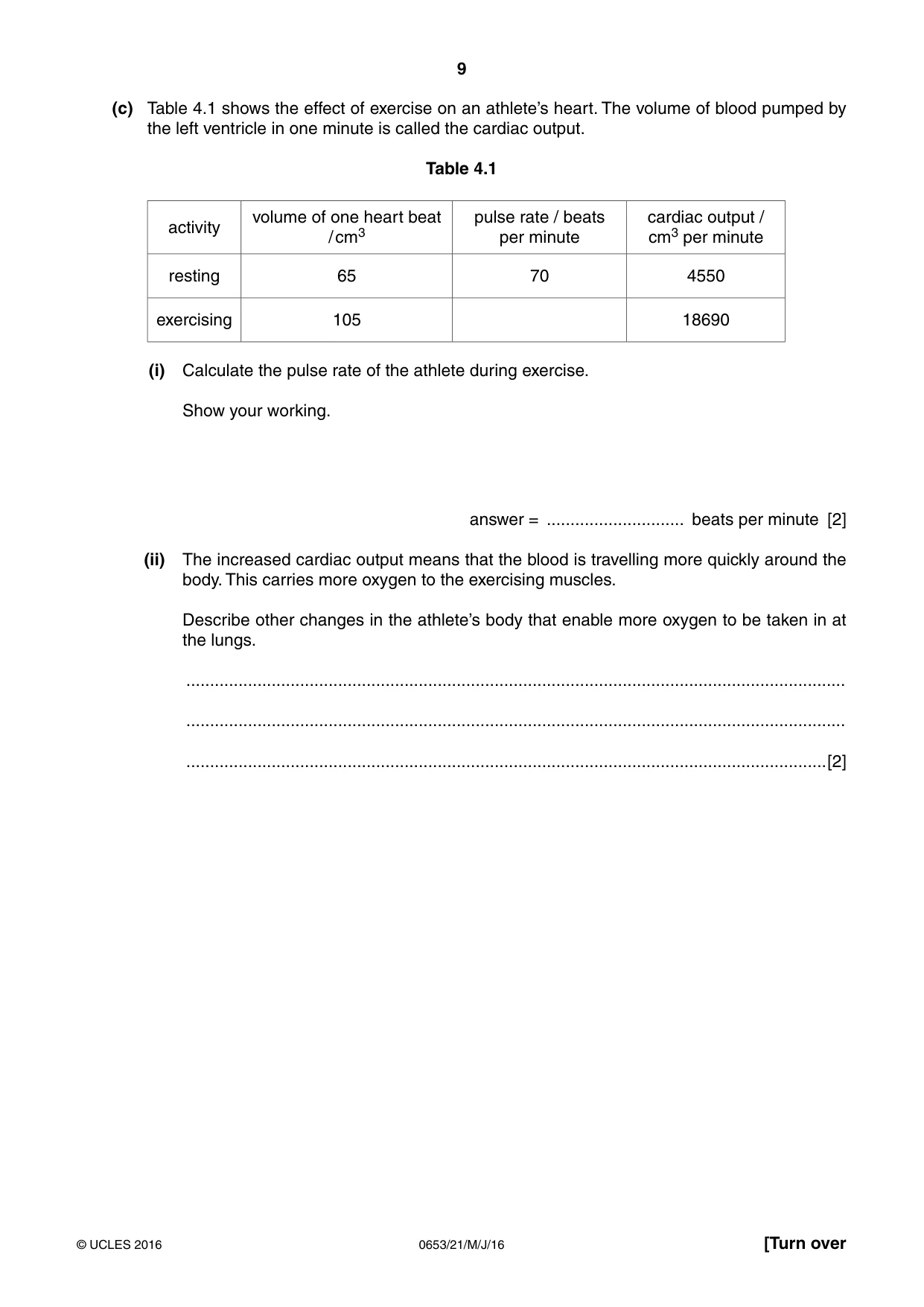 Cambridge IGCSE Science - Combined 0653 2016 May/June Paper 2 · Variant 1 question paper, page 9 of 20