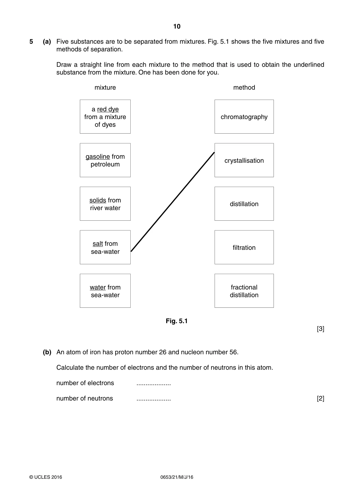 Cambridge IGCSE Science - Combined 0653 2016 May/June Paper 2 · Variant 1 question paper, page 10 of 20