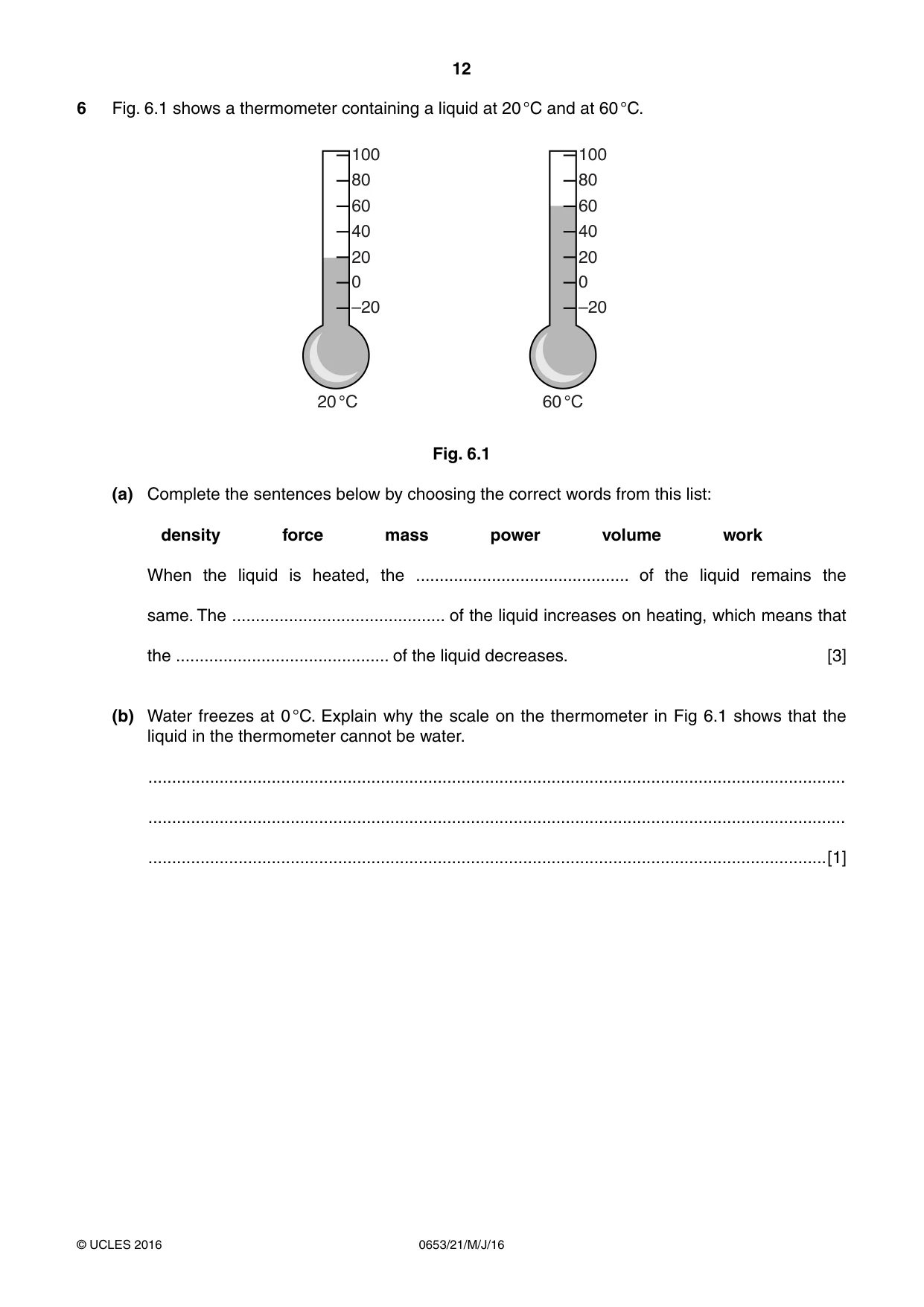 Cambridge IGCSE Science - Combined 0653 2016 May/June Paper 2 · Variant 1 question paper, page 12 of 20
