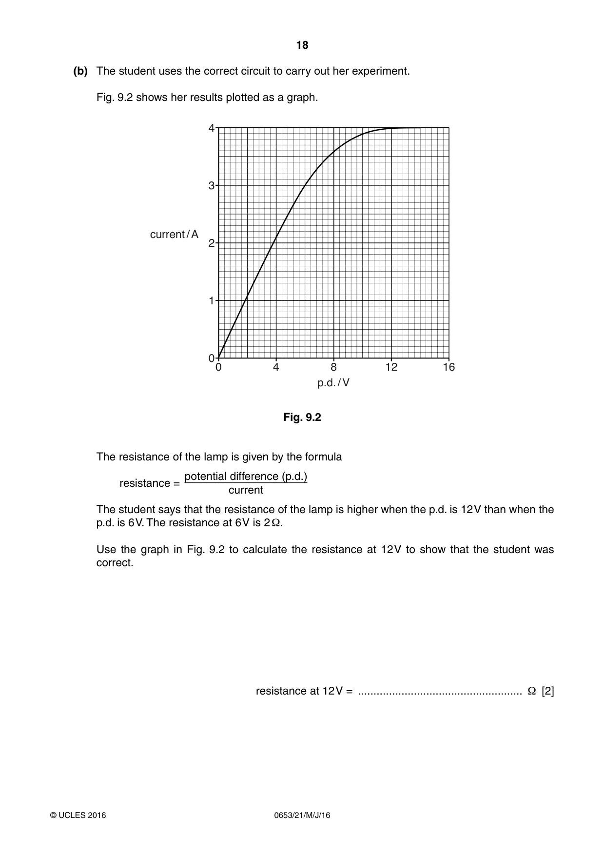 Cambridge IGCSE Science - Combined 0653 2016 May/June Paper 2 · Variant 1 question paper, page 18 of 20