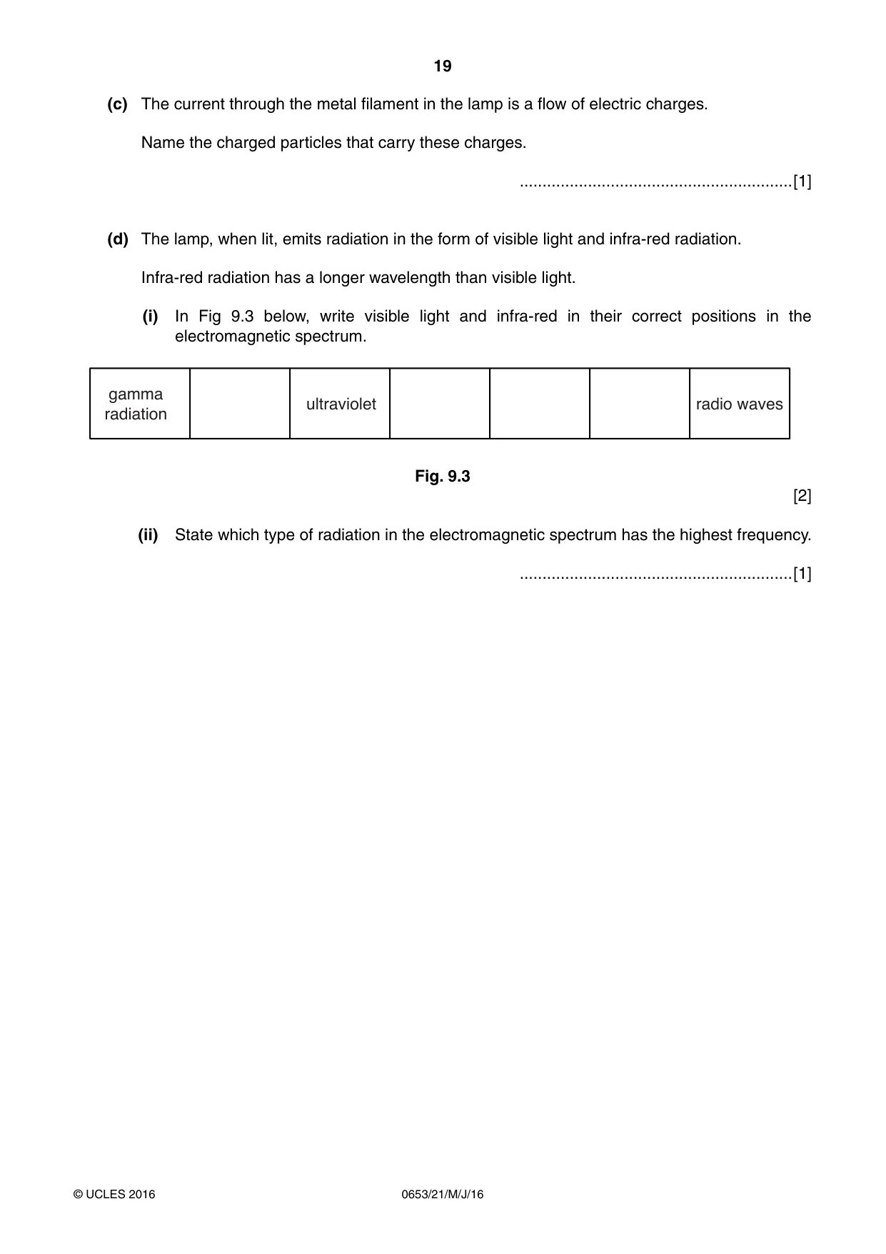 Cambridge IGCSE Science - Combined 0653 2016 May/June Paper 2 · Variant 1 question paper, page 19 of 20