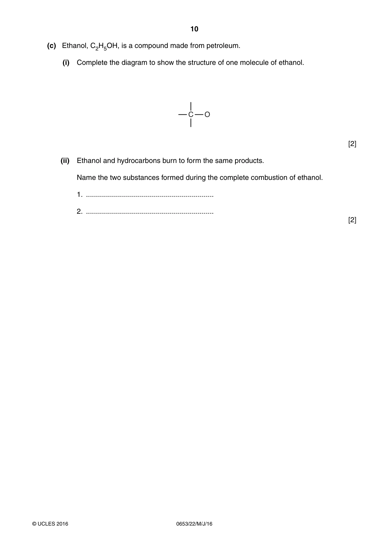 Cambridge IGCSE Science - Combined 0653 2016 May/June Paper 2 · Variant 2 question paper, page 10 of 20