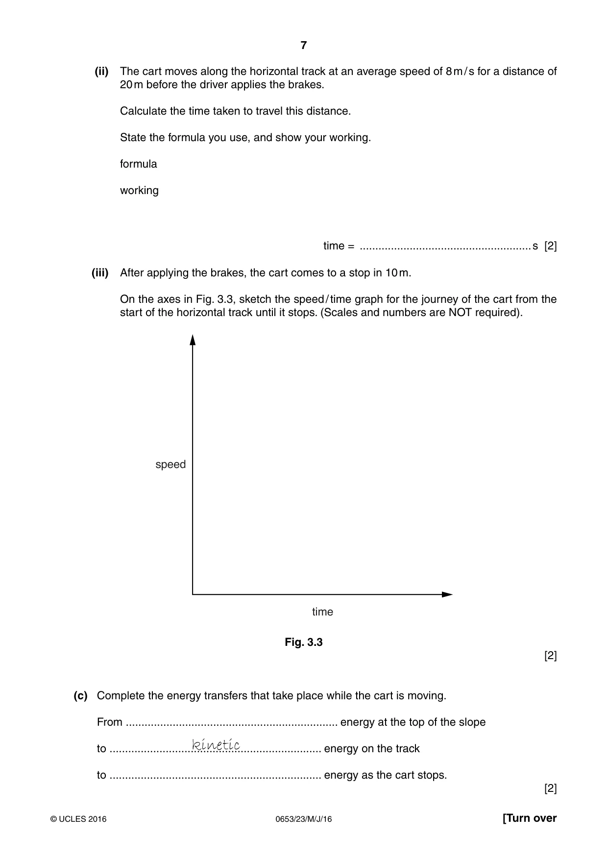 Cambridge IGCSE Science - Combined 0653 2016 May/June Paper 2 · Variant 3 question paper, page 7 of 20