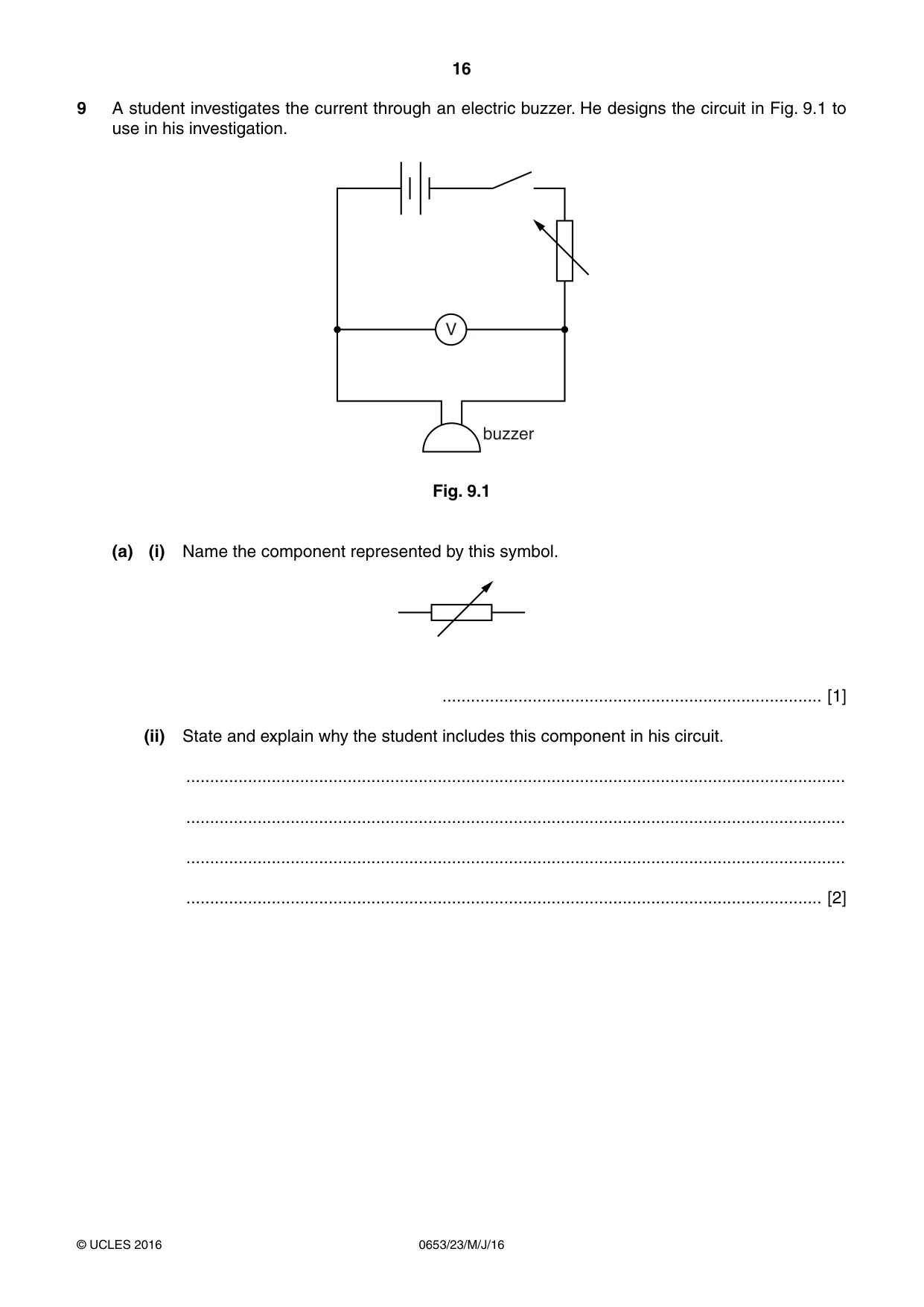 Cambridge IGCSE Science - Combined 0653 2016 May/June Paper 2 · Variant 3 question paper, page 16 of 20