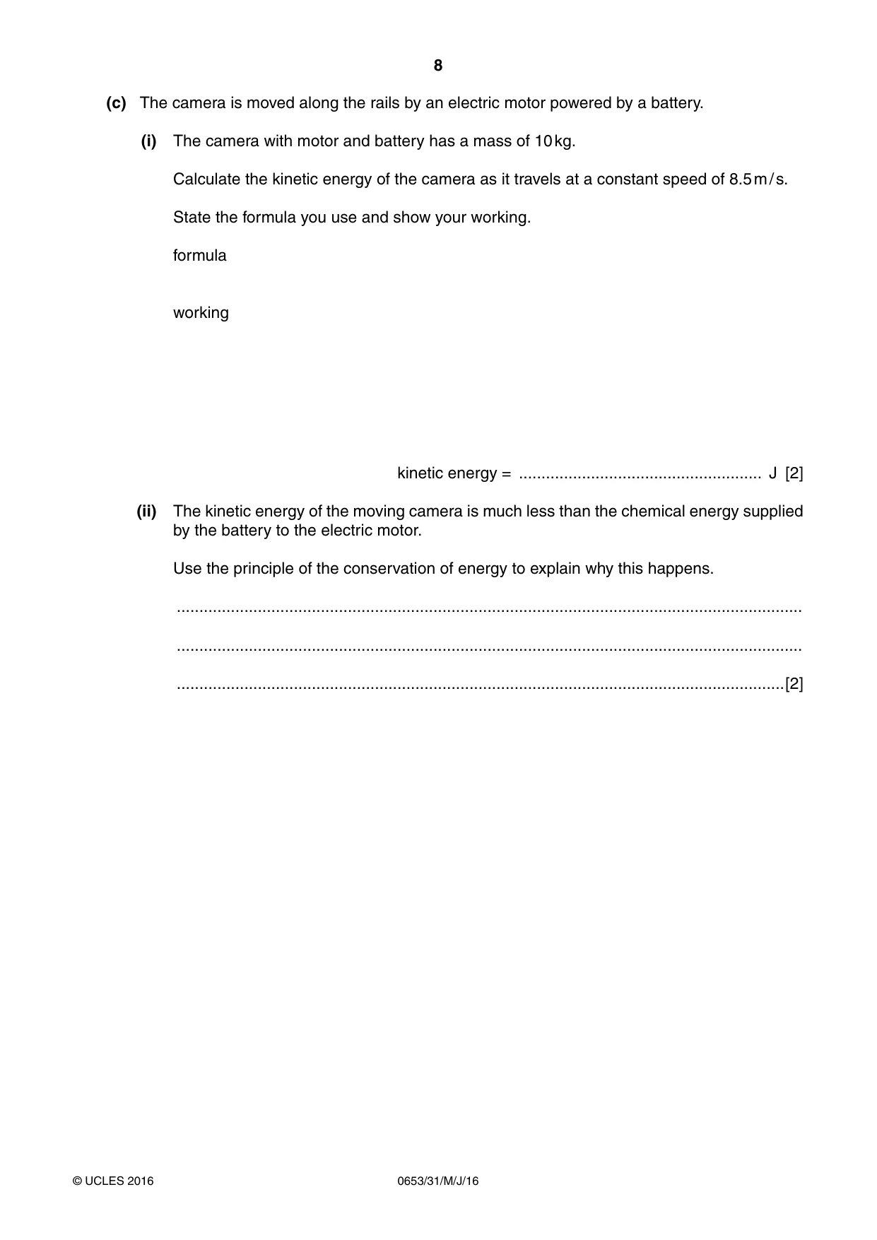 Cambridge IGCSE Science - Combined 0653 2016 May/June Paper 3 · Variant 1 question paper, page 8 of 20