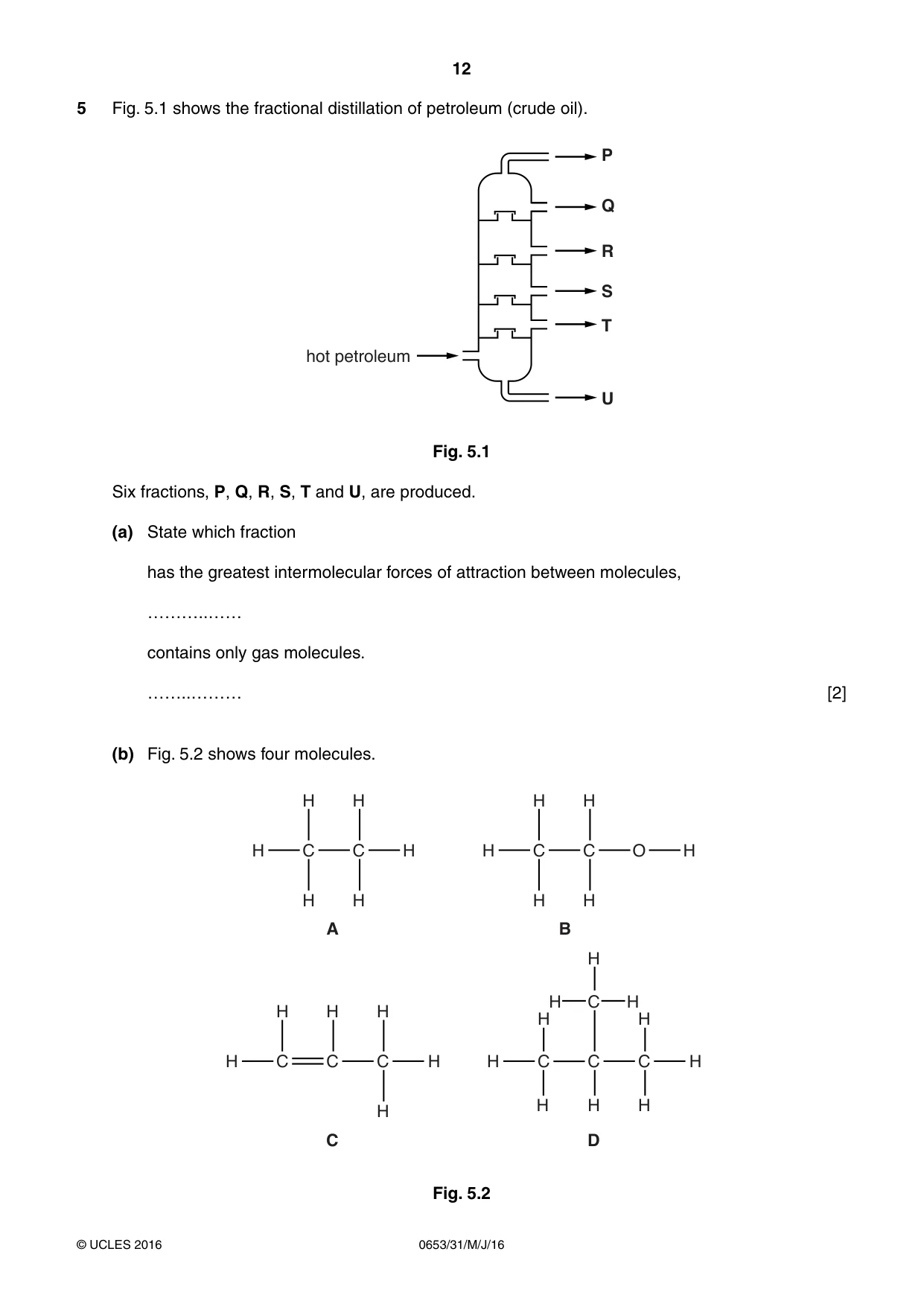 Cambridge IGCSE Science - Combined 0653 2016 May/June Paper 3 · Variant 1 question paper, page 12 of 20