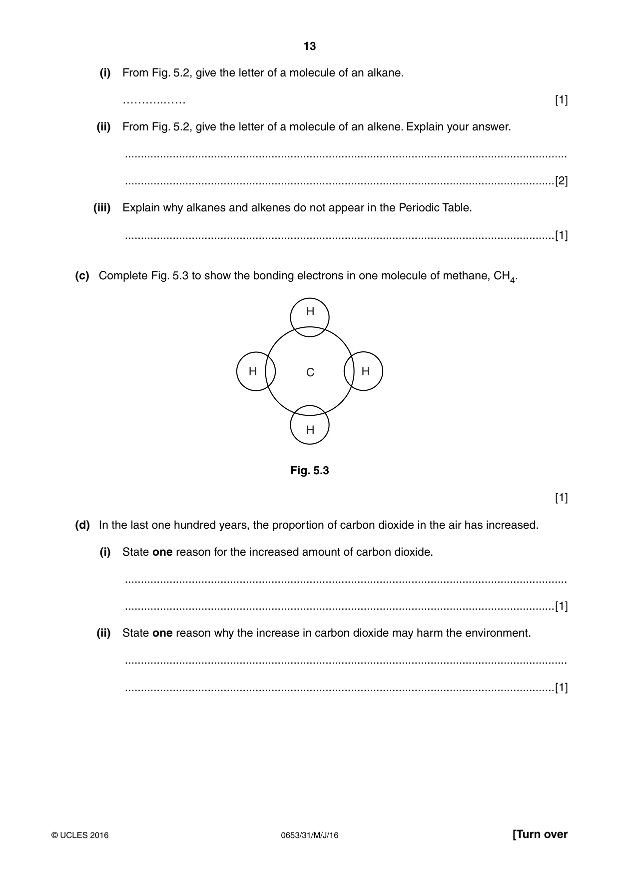 Cambridge IGCSE Science - Combined 0653 2016 May/June Paper 3 · Variant 1 question paper, page 13 of 20