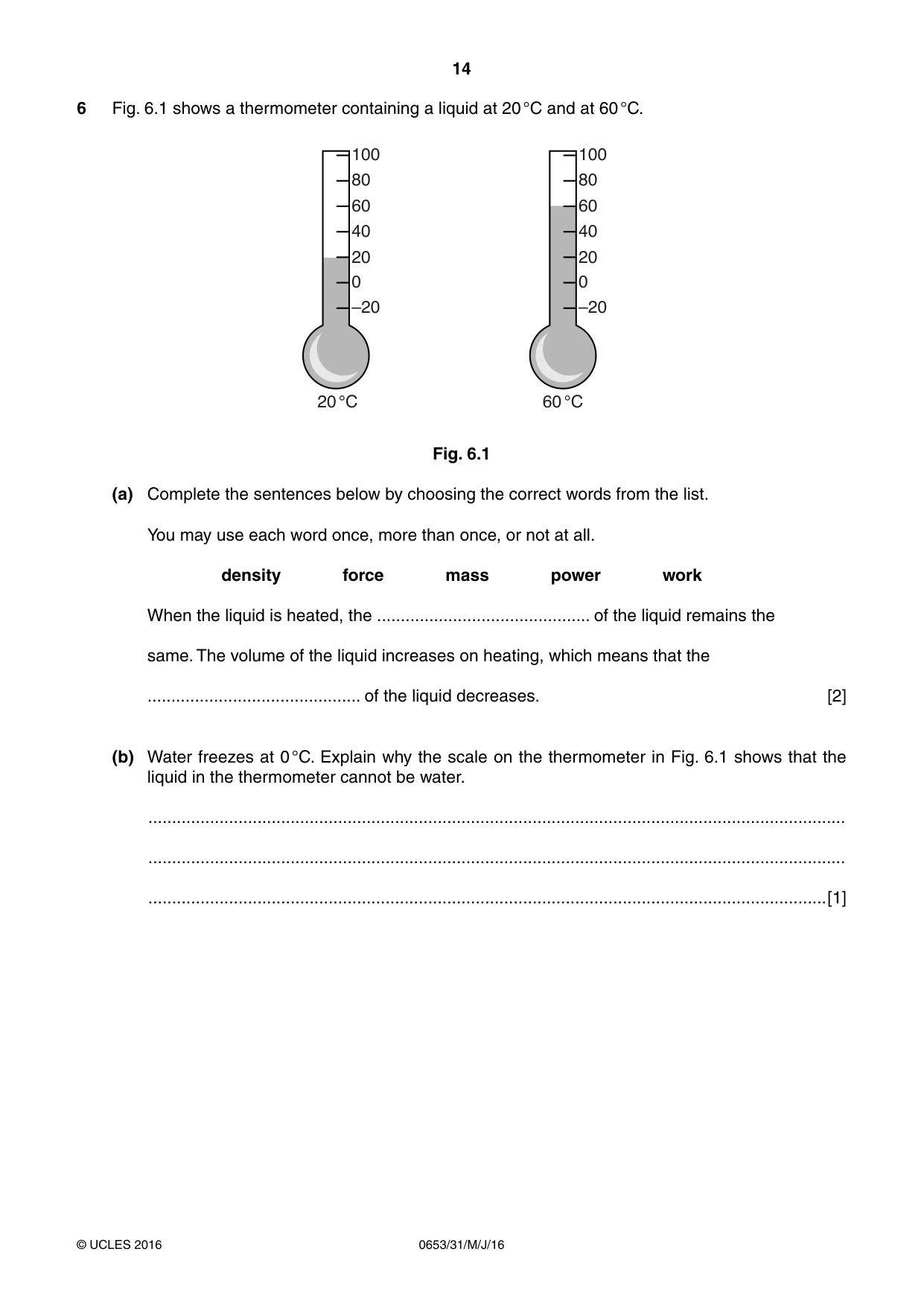 Cambridge IGCSE Science - Combined 0653 2016 May/June Paper 3 · Variant 1 question paper, page 14 of 20