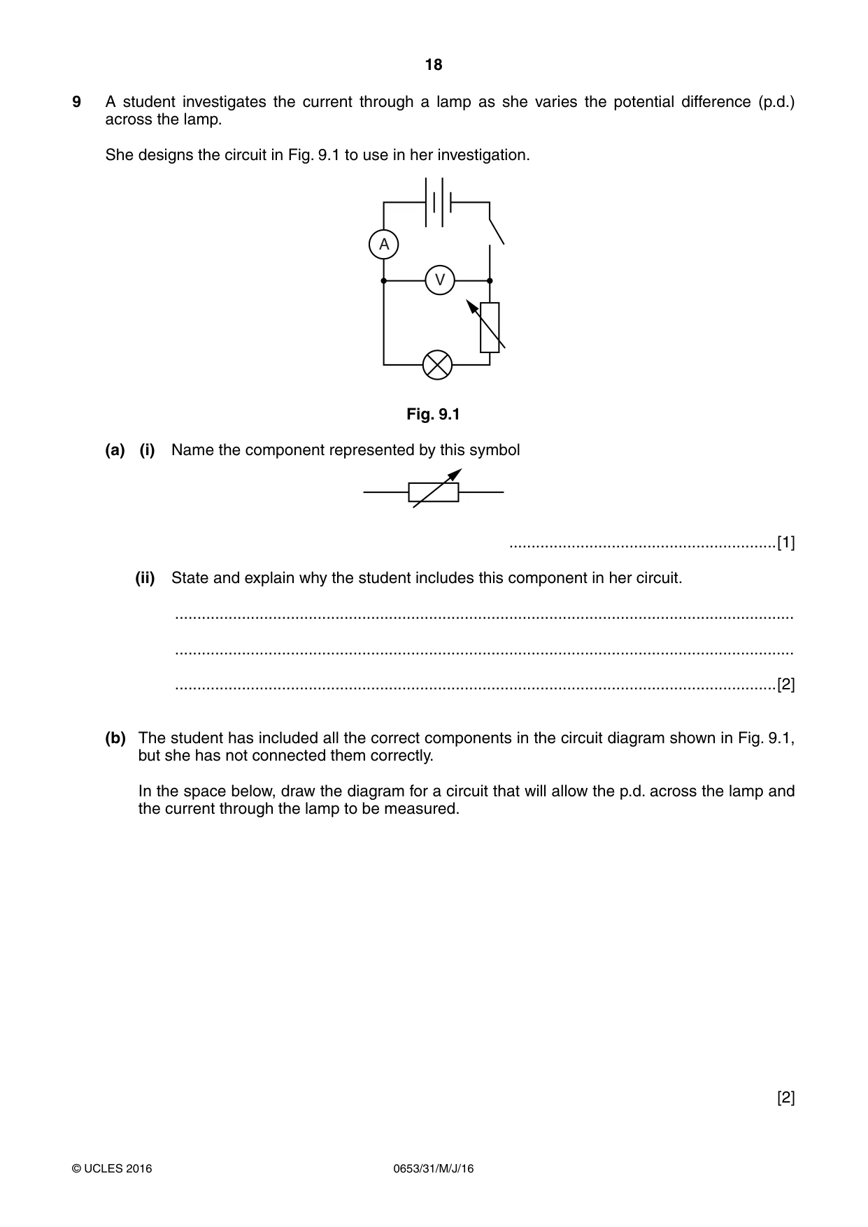 Cambridge IGCSE Science - Combined 0653 2016 May/June Paper 3 · Variant 1 question paper, page 18 of 20