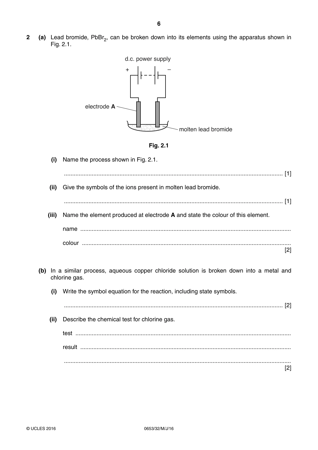 Cambridge IGCSE Science - Combined 0653 2016 May/June Paper 3 · Variant 2 question paper, page 6 of 24