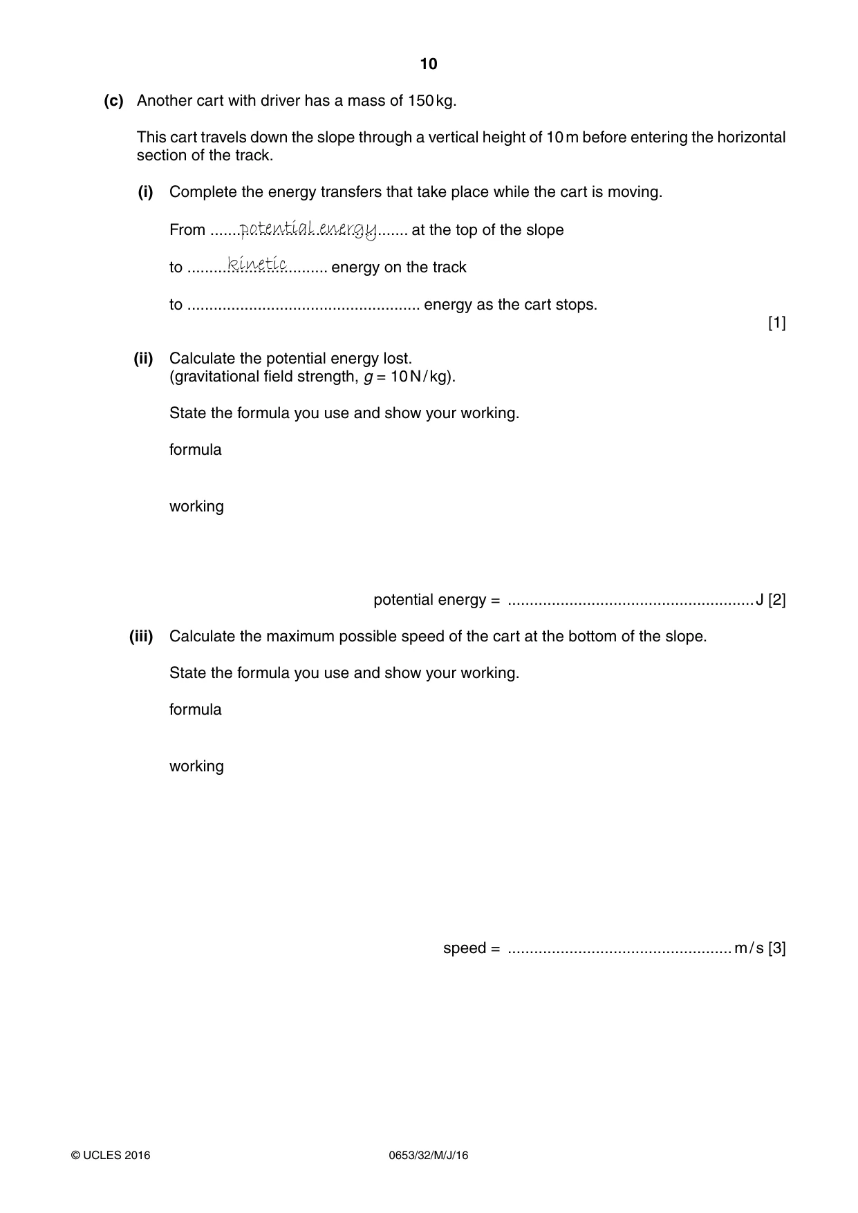Cambridge IGCSE Science - Combined 0653 2016 May/June Paper 3 · Variant 2 question paper, page 10 of 24