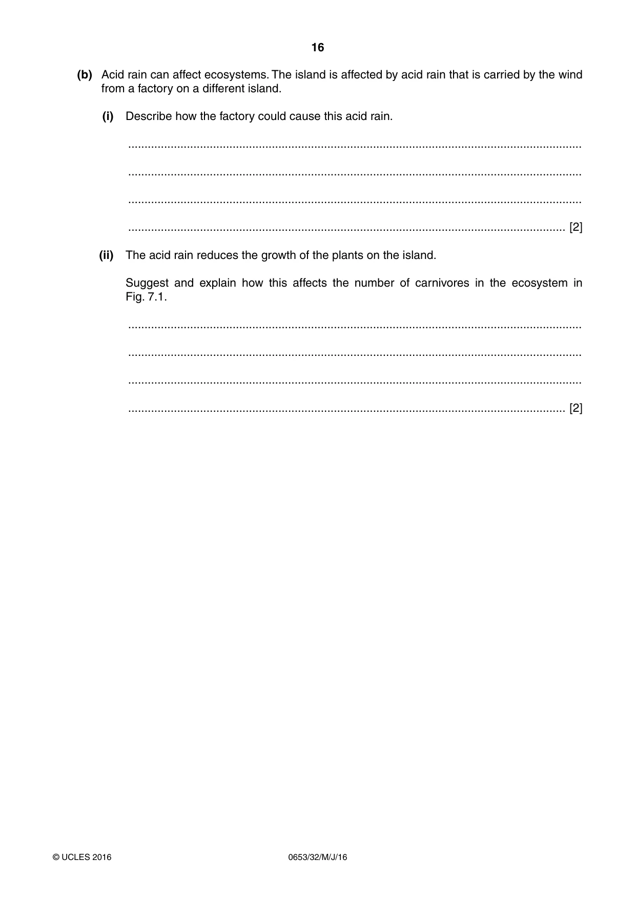 Cambridge IGCSE Science - Combined 0653 2016 May/June Paper 3 · Variant 2 question paper, page 16 of 24