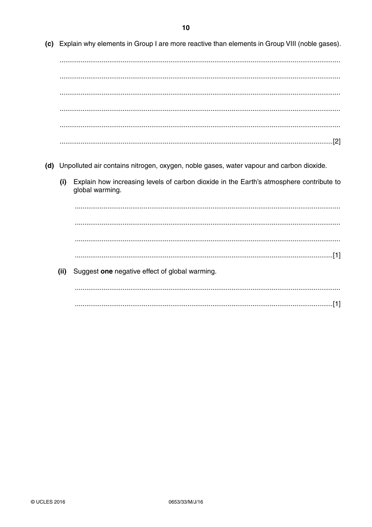 Cambridge IGCSE Science - Combined 0653 2016 May/June Paper 3 · Variant 3 question paper, page 10 of 20