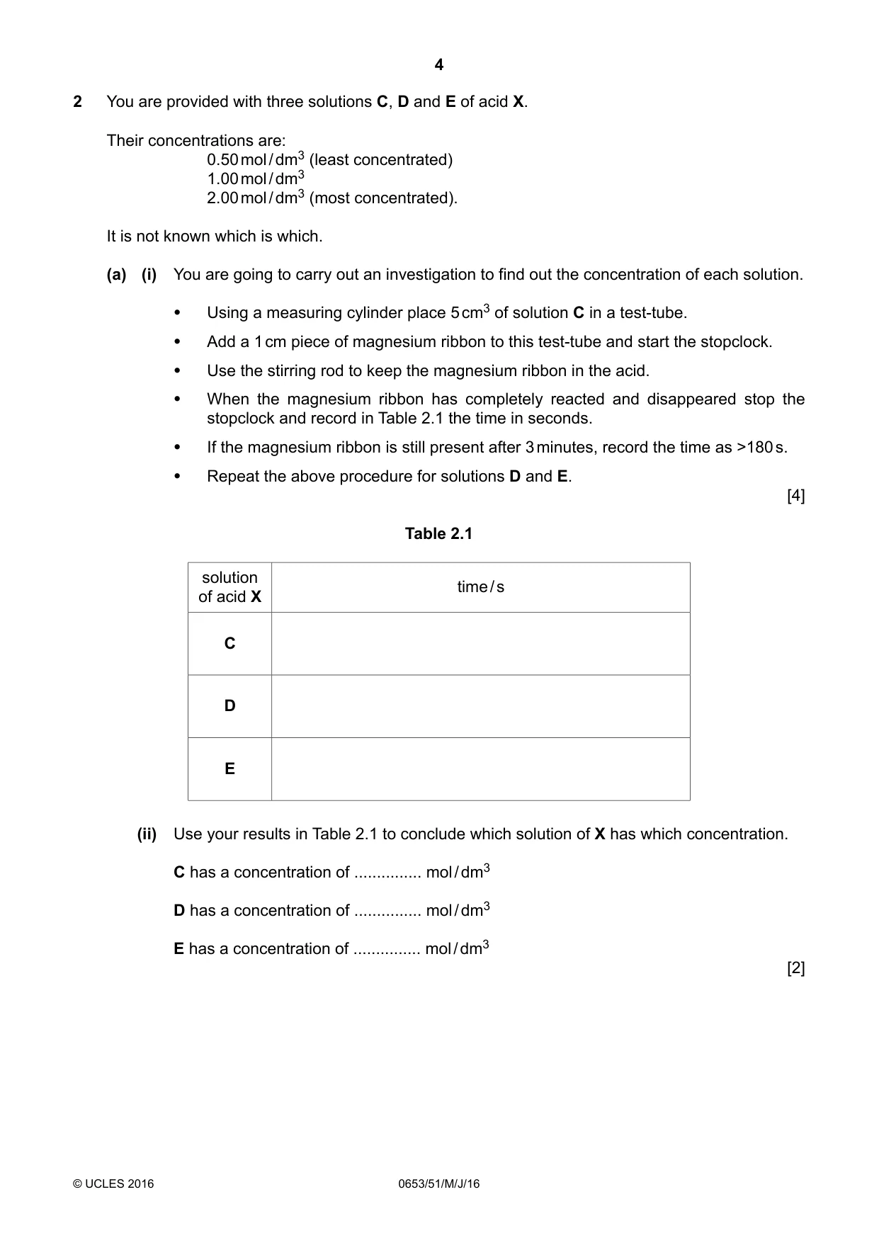 Cambridge IGCSE Science - Combined 0653 2016 May/June Paper 5 · Variant 1 question paper, page 4 of 8
