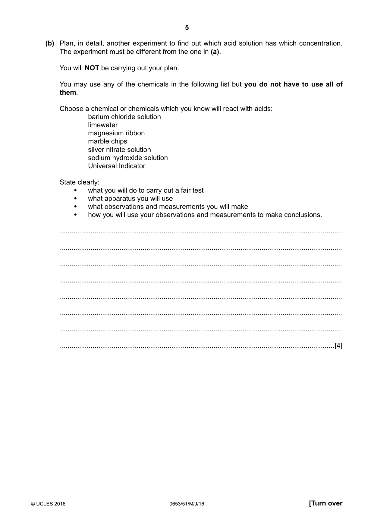 Cambridge IGCSE Science - Combined 0653 2016 May/June Paper 5 · Variant 1 question paper, page 5 of 8