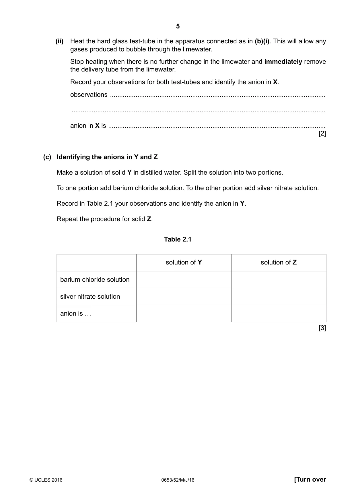 Cambridge IGCSE Science - Combined 0653 2016 May/June Paper 5 · Variant 2 question paper, page 5 of 8