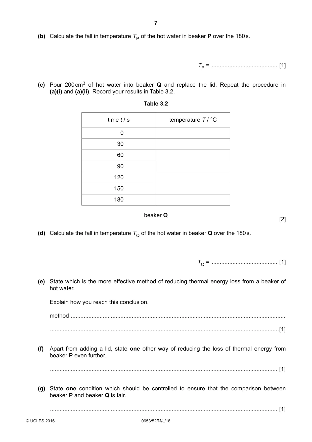Cambridge IGCSE Science - Combined 0653 2016 May/June Paper 5 · Variant 2 question paper, page 7 of 8