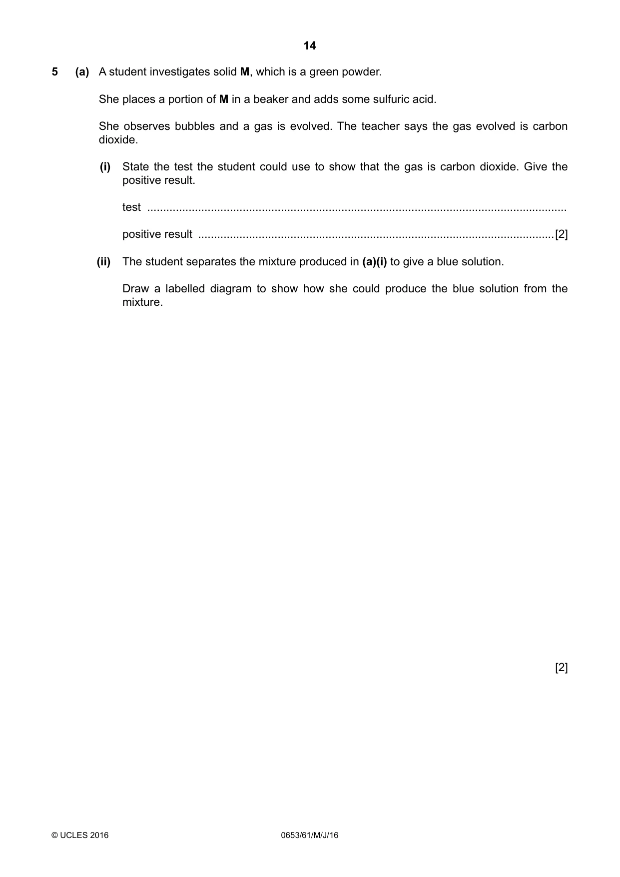 Cambridge IGCSE Science - Combined 0653 2016 May/June Paper 6 · Variant 1 question paper, page 14 of 20