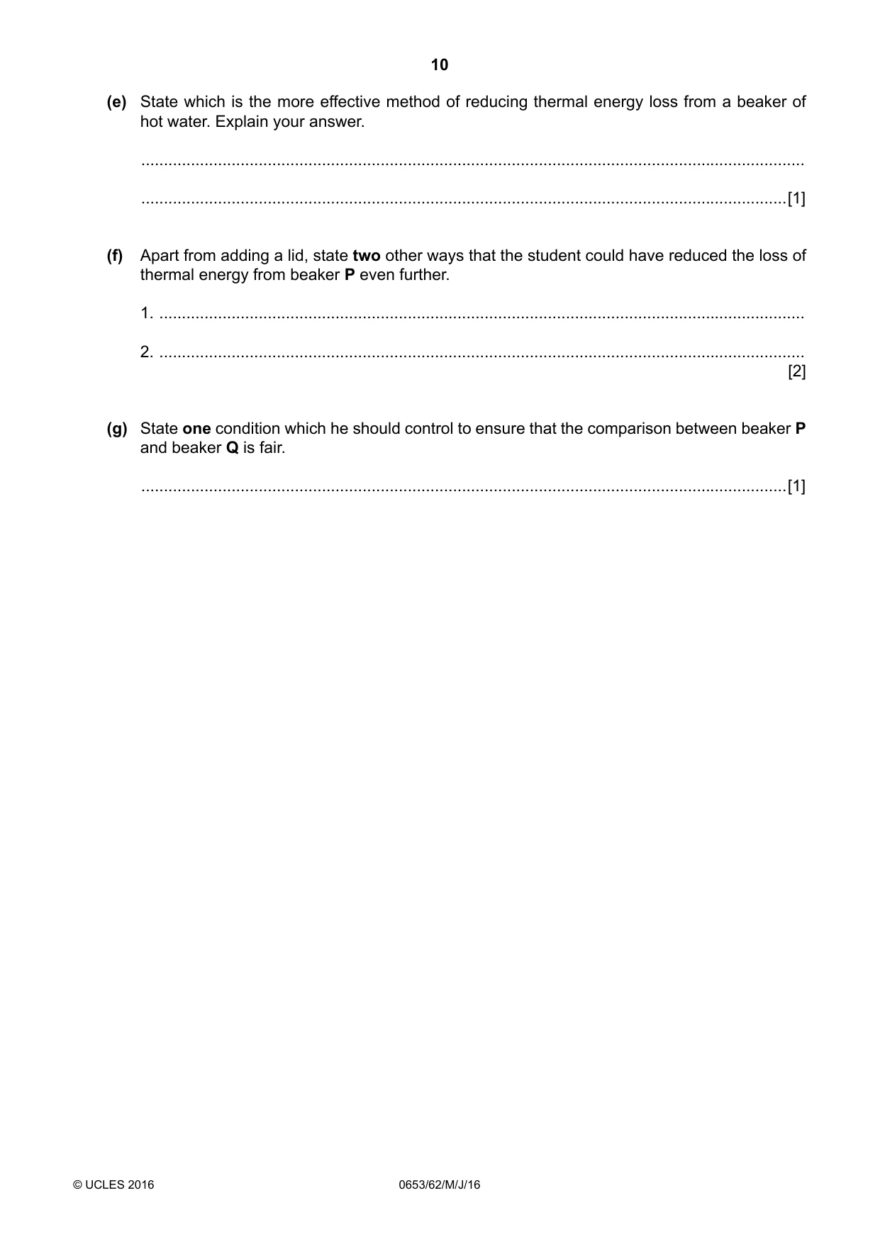 Cambridge IGCSE Science - Combined 0653 2016 May/June Paper 6 · Variant 2 question paper, page 10 of 20