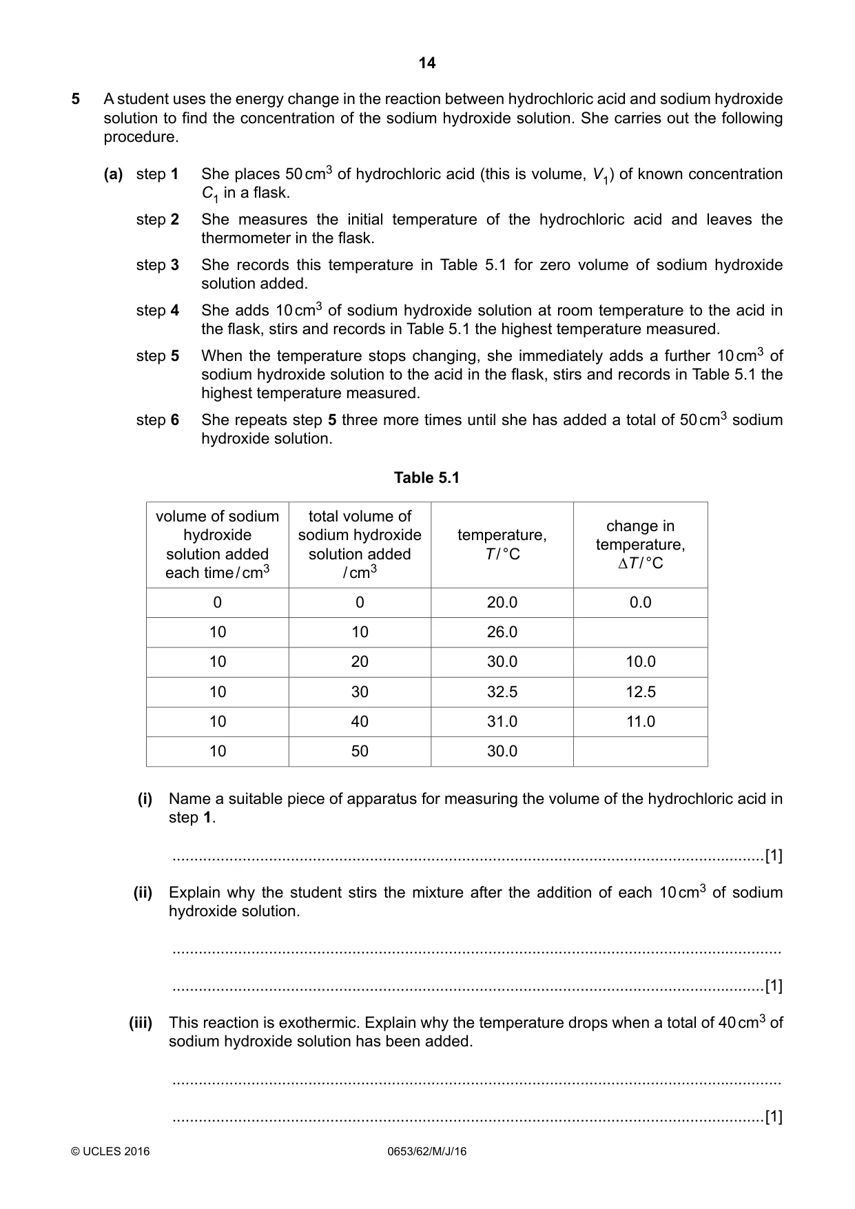 Cambridge IGCSE Science - Combined 0653 2016 May/June Paper 6 · Variant 2 question paper, page 14 of 20