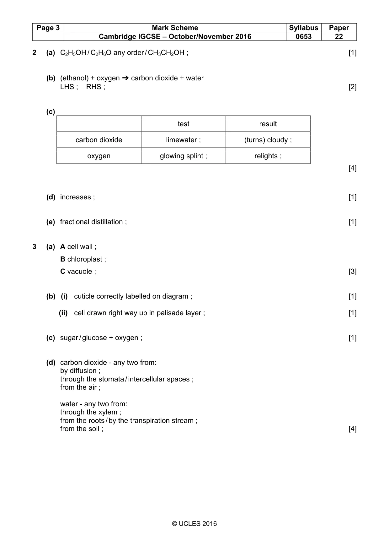 Mark scheme, page 3 of 7