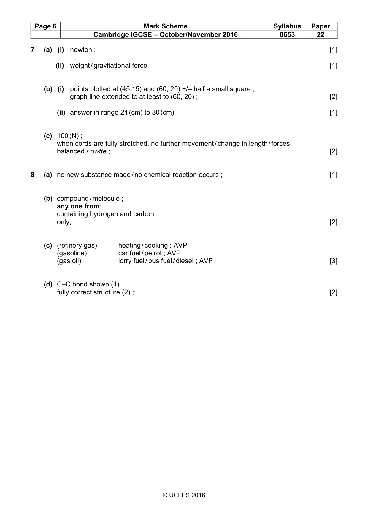 Mark scheme, page 6 of 7