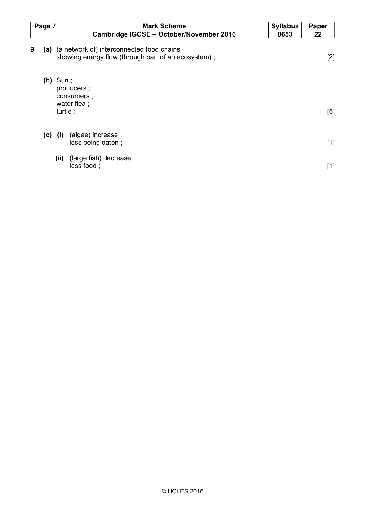 Mark scheme, page 7 of 7