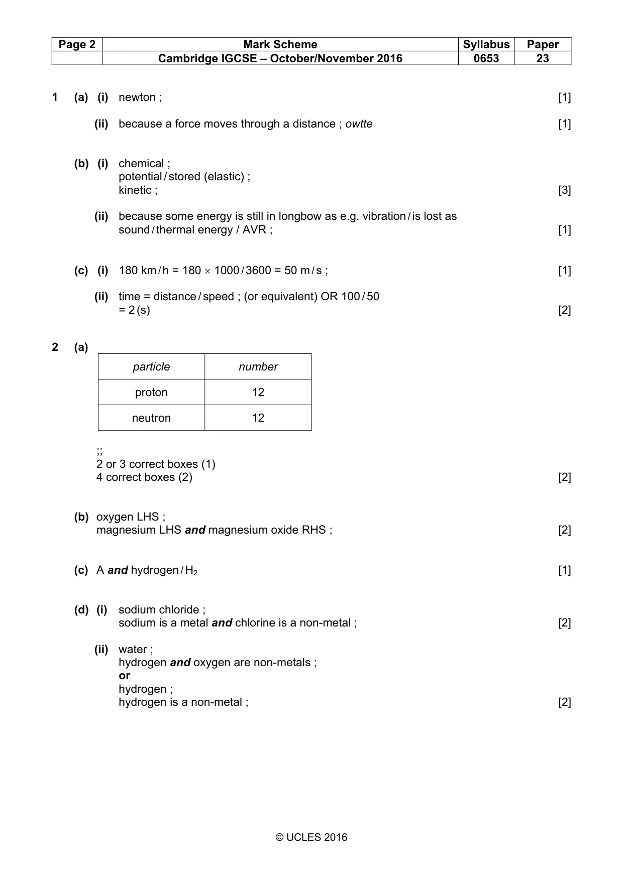 Mark scheme, page 2 of 6
