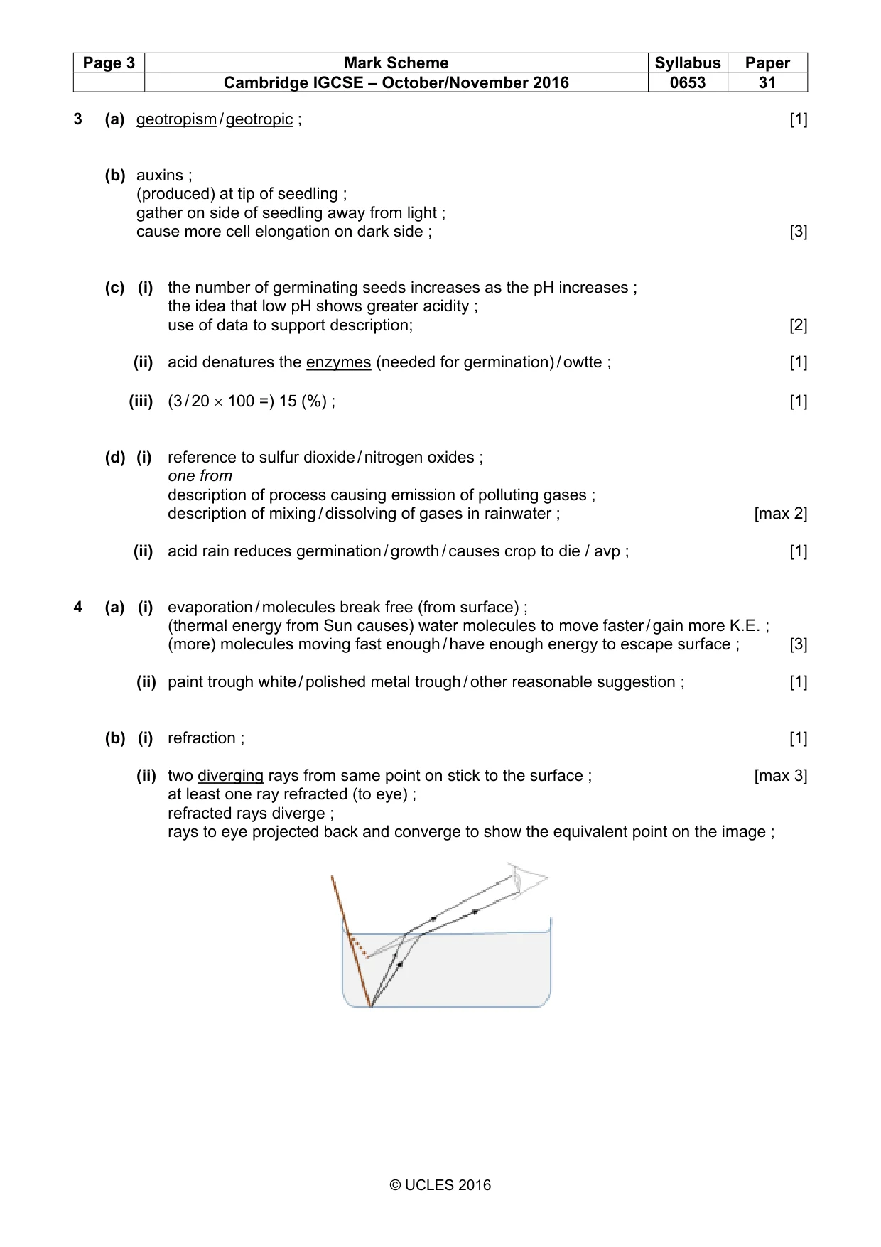 Mark scheme, page 3 of 5