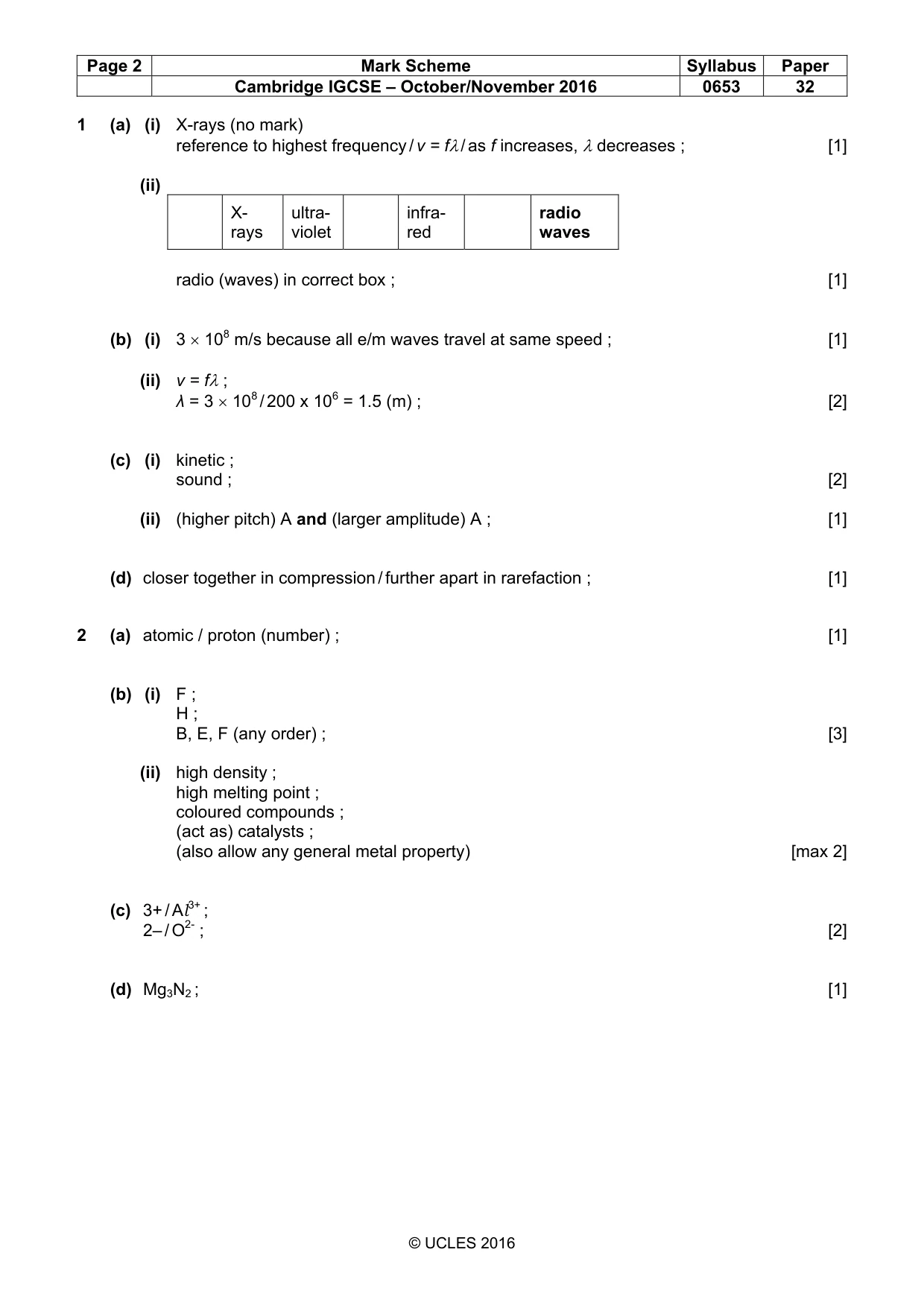Mark scheme, page 2 of 6