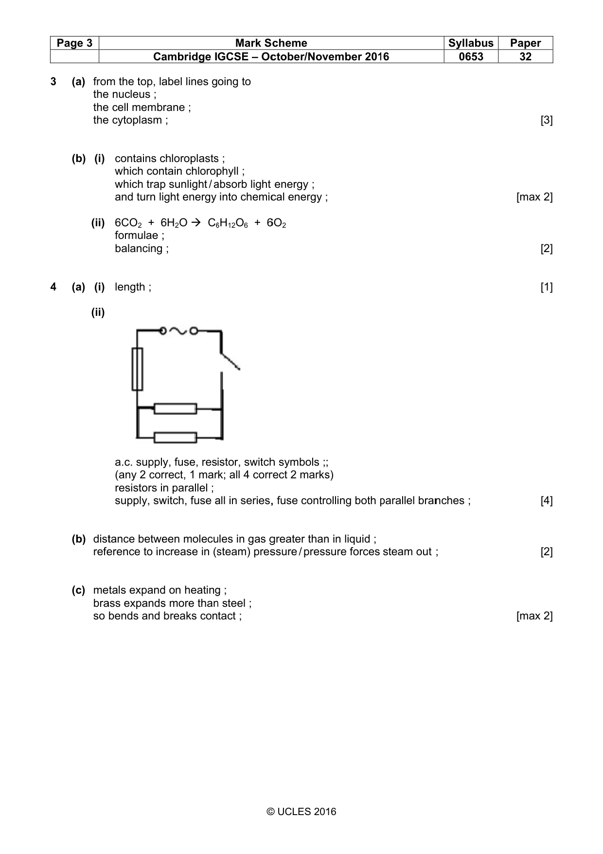 Mark scheme, page 3 of 6