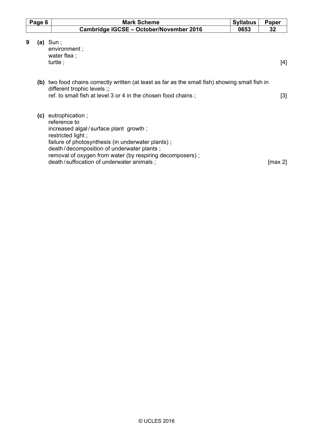 Mark scheme, page 6 of 6